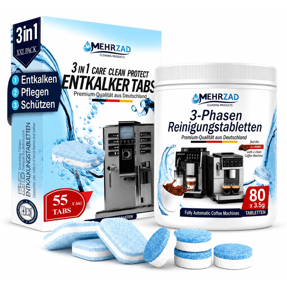 Image of Care Set For Fully Automatic Coffee Machines - Descaling Tablets 50 Pieces & Cleaning Tablets 80 Pieces