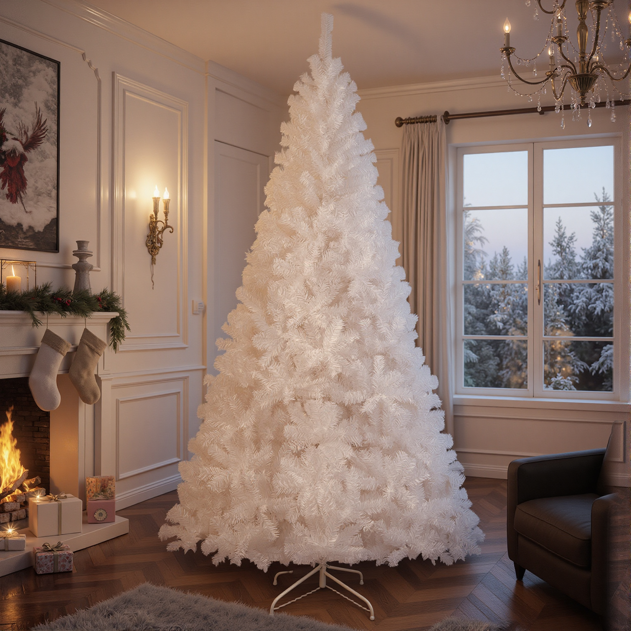 TEMU Arbre de Noël 240, arbre de décoration de Noël artificiel avec 1138 branches en PVC et support en métal, arbre de festive de rêve , et ,