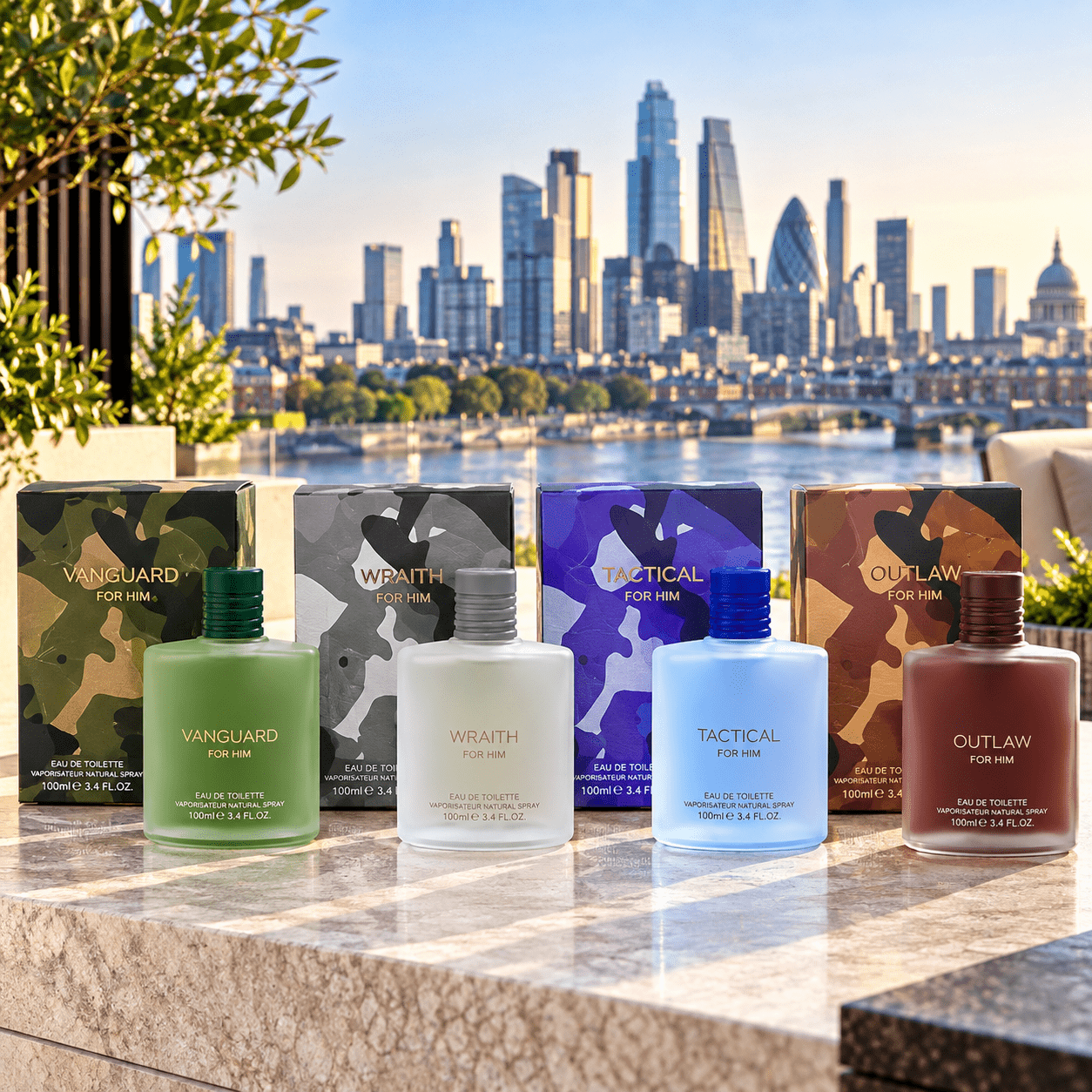 TEMU Perfume For Men – , Wraith, Tactical & Outlaw Gift Set 100ml X 4 Edt Collection Fresh Aromatic Aquatic & Warm Masculine Fragrances 4 Full Size