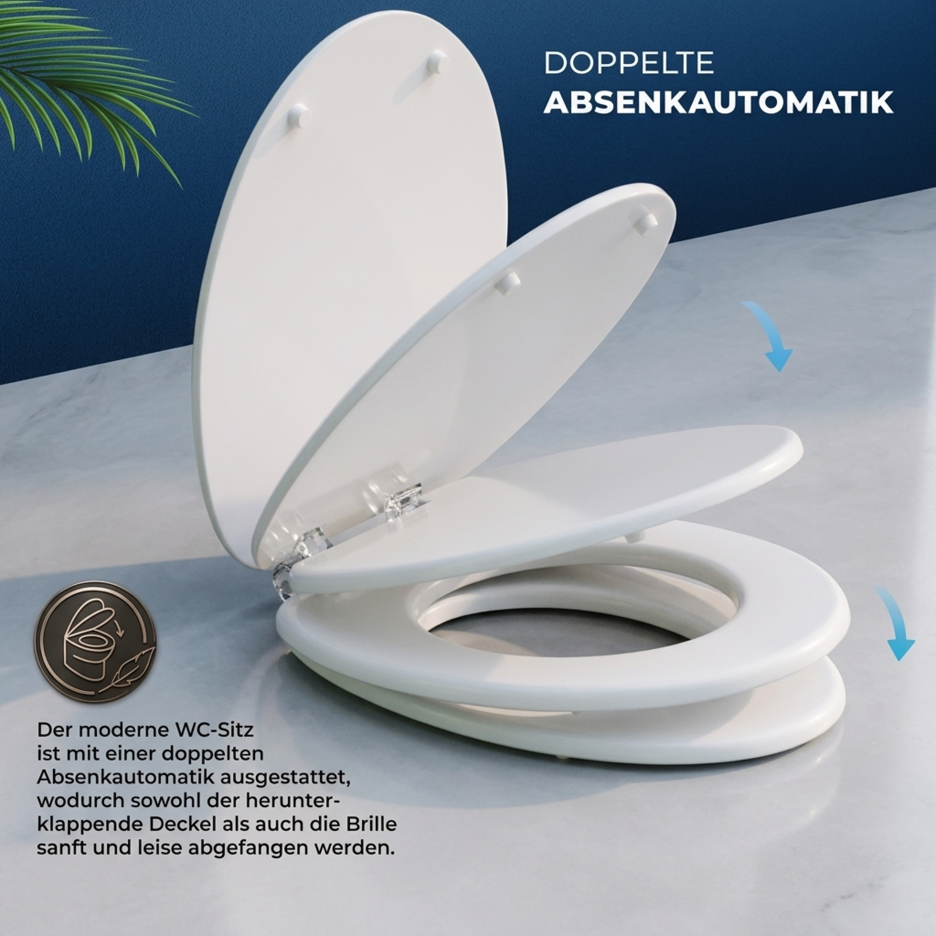 Image of Toilet Seat With Double Lowering Automatic