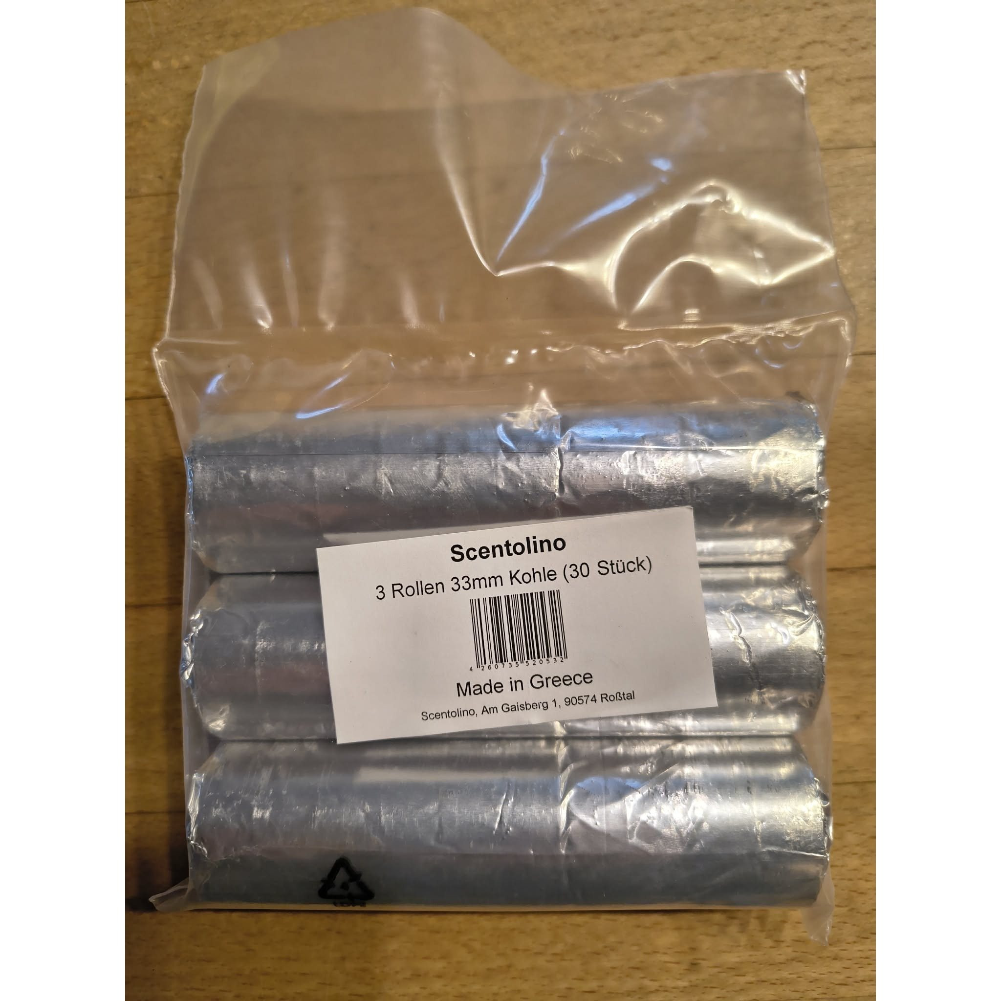 Image of Charcoal 33 Mm - 3 Rolls Of 10 Tablets - Quick Igniter, Self-igniting - . 45 Min. - From For Incense & Smoking Works