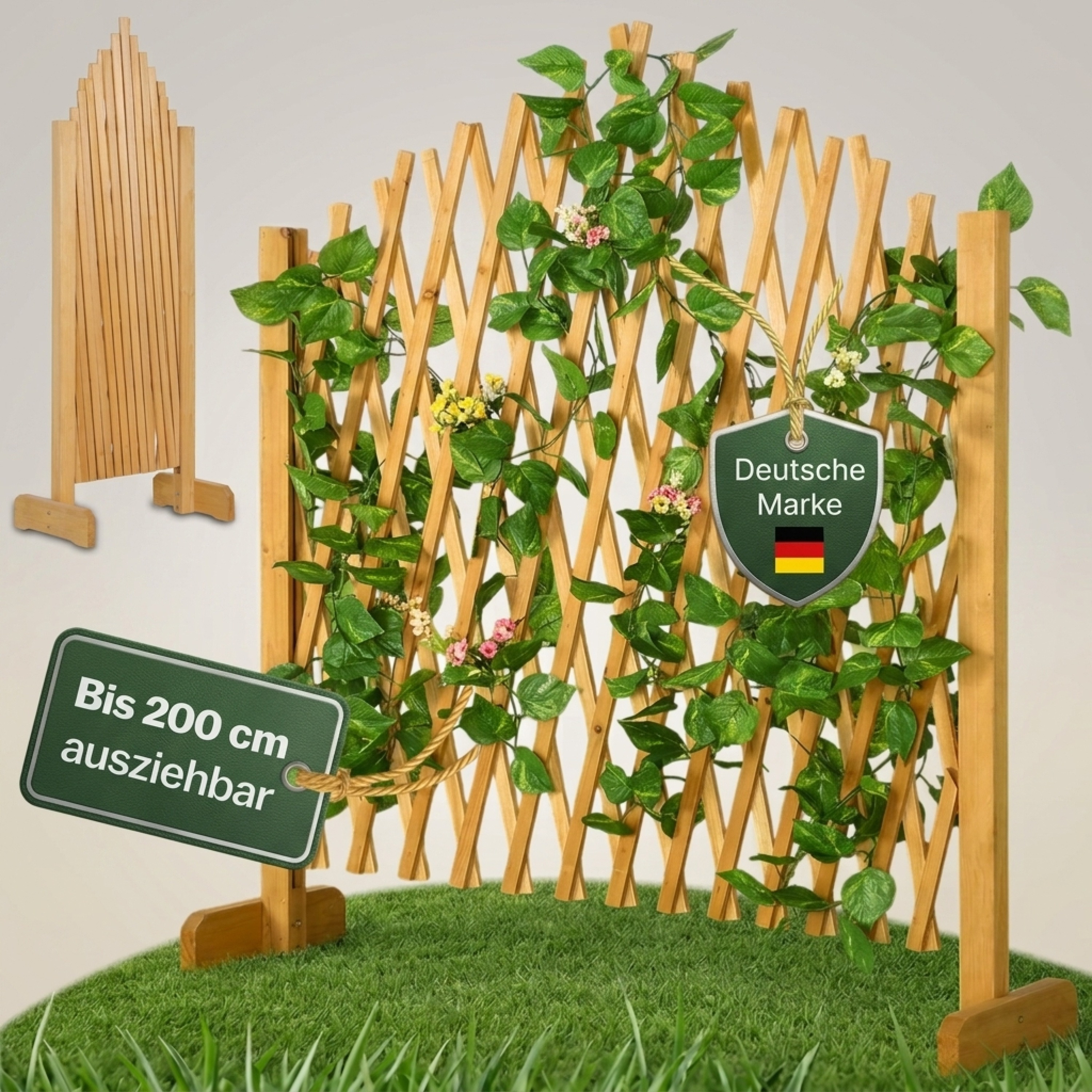 TEMU Treillis télescopique jusqu'à 200 cm, pliable, réglable, grille d'escalier de balcon de jardin pour plantes