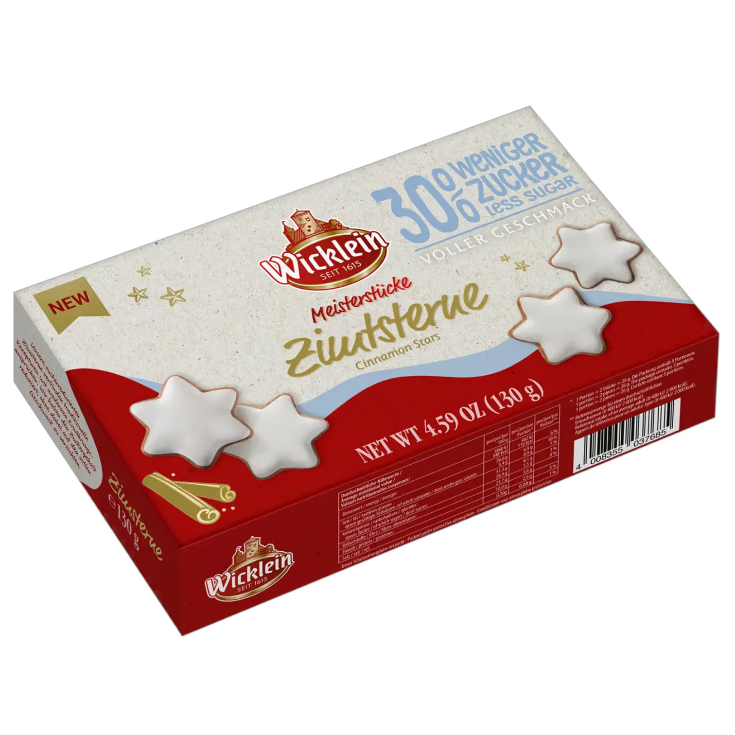 Image of Wicklein Cinnamon Stars With 30% Less Sugar 130g Christmas Pastries Nuremberg