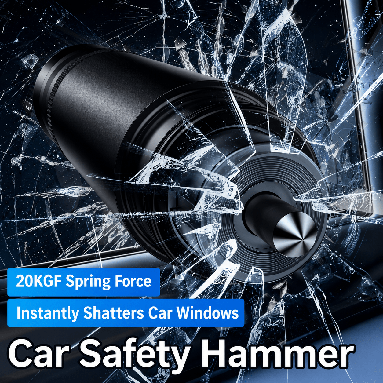 TEMU de seguridad para coche con rompedor de ventanas y cortador de cinturón de seguridad - Herramienta de escape de emergencia, estructura de ABS y
