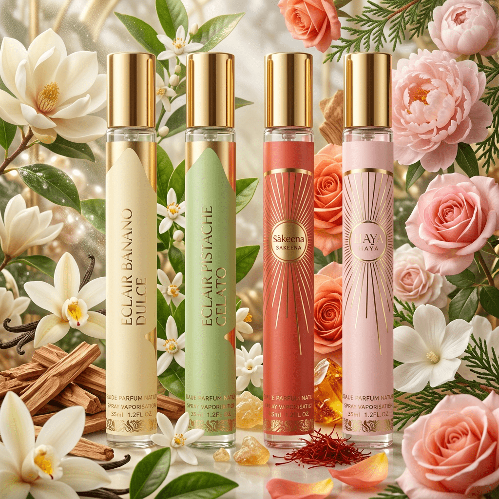 TEMU Set d'Eau de Parfum de Poche – 4 Pièces 35 ml, Parfums Floraux, , Vanille et Gourmands pour et Voyage