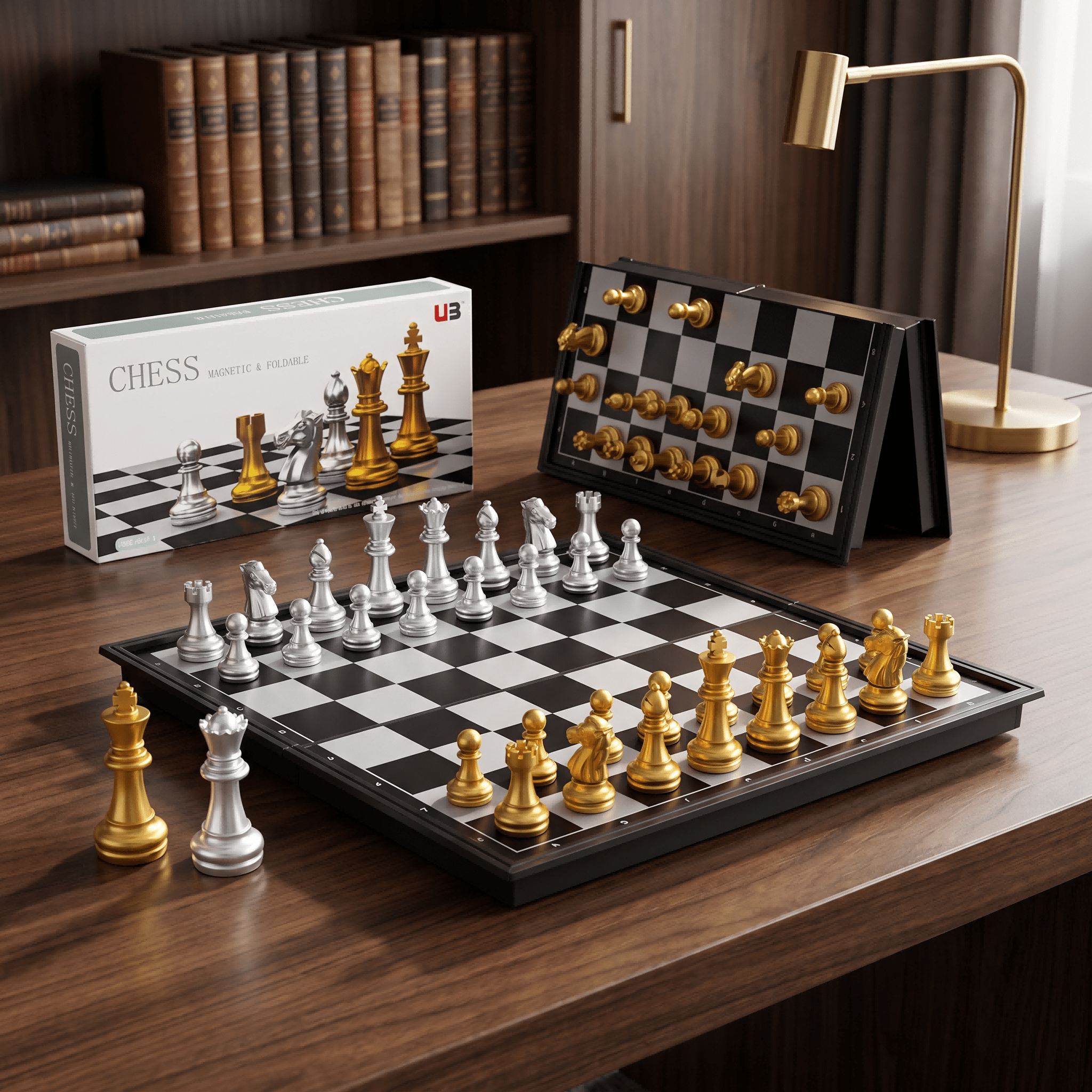 Image of Foldable Travel Chess Set, 25×25 cm Portable Plastic Chess Board With Felt Base, Compact Strategy Board Game For Kids Adults, Educational Gift For Travel Gathering