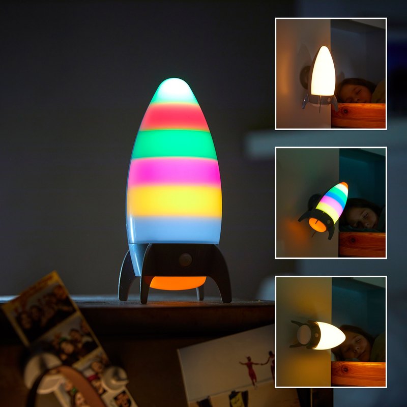 Led Night Light For Kids With Motion Sensor Sleep Light Color-changing Rocket Including Batteries