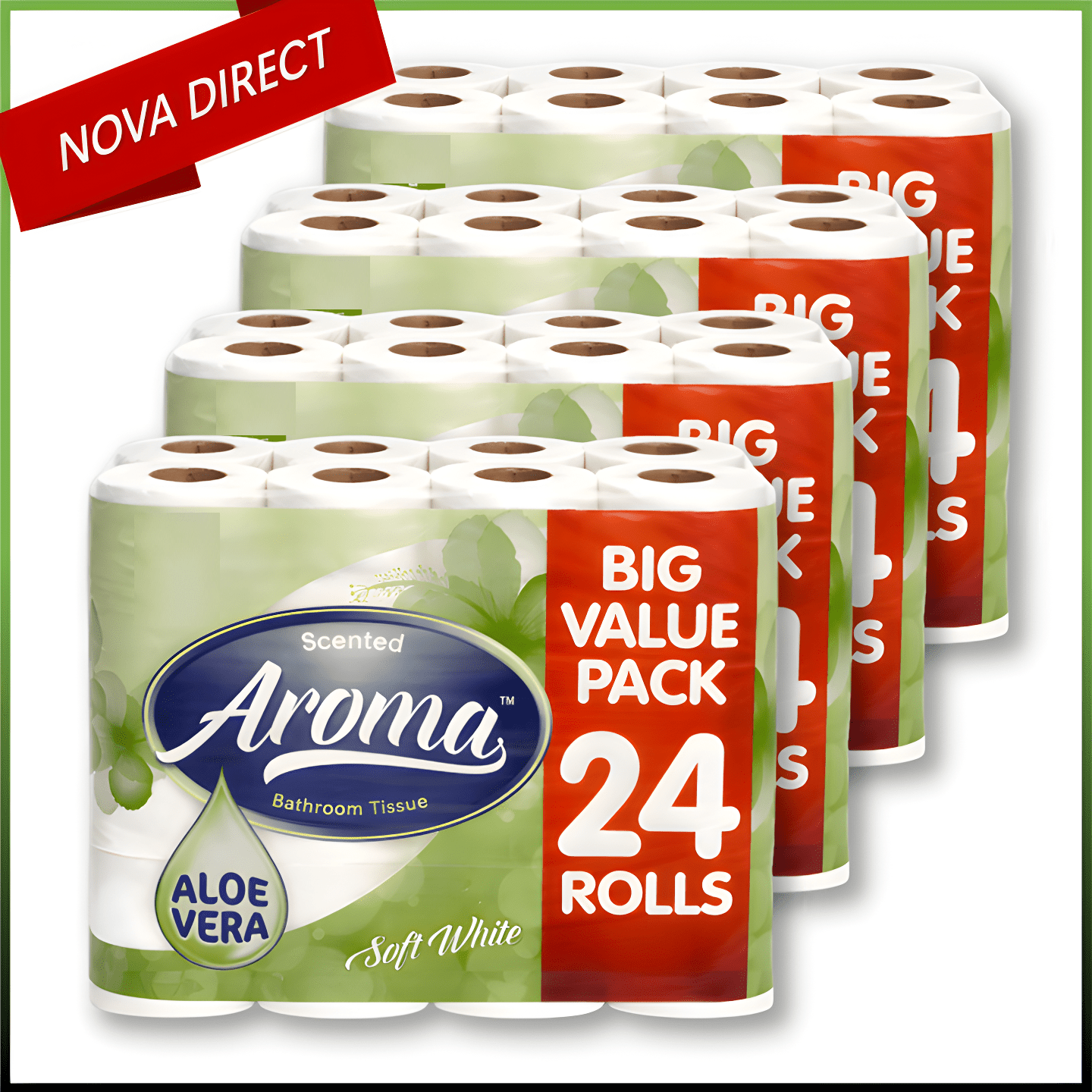 TEMU Toilet Tissue 96 Rolls Aloe Vera Scented. Embossed 2-ply Toilet Paper. Strong, . Bulk Pack
