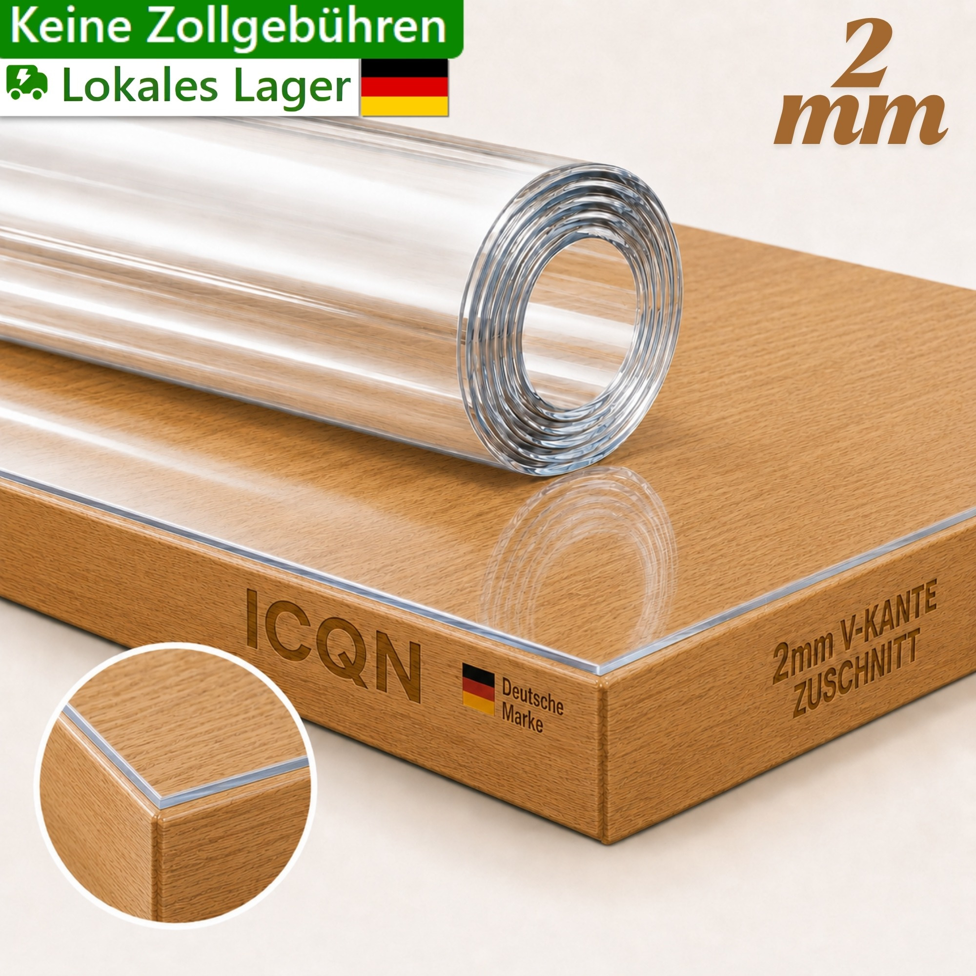 Image of Transparent Pvc Table Protection Film, 2 Mm Thick, Scratch-resistant & Heat-resistant, Table Top For Dining Table, Coffee Table And Desk, Clear Protection Film For Home, Kitchen And Hotel.