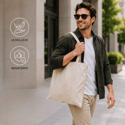 sacos tote reutilizáveis em tecido de algodão 38x42cm – pack de 25, sacos de compras com