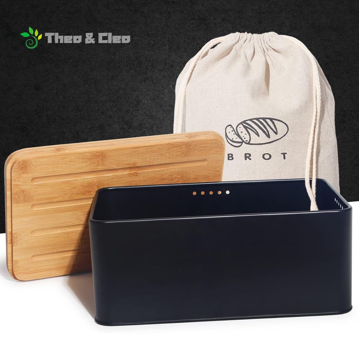 Storage Box With Lid, Bread Box, Metal Bread Box With Linen Bread Bag For Long-, Bread Container With High-quality Bamboo Lid Usable As A Cutting Board, 34x18.5x13.5cm (cream)