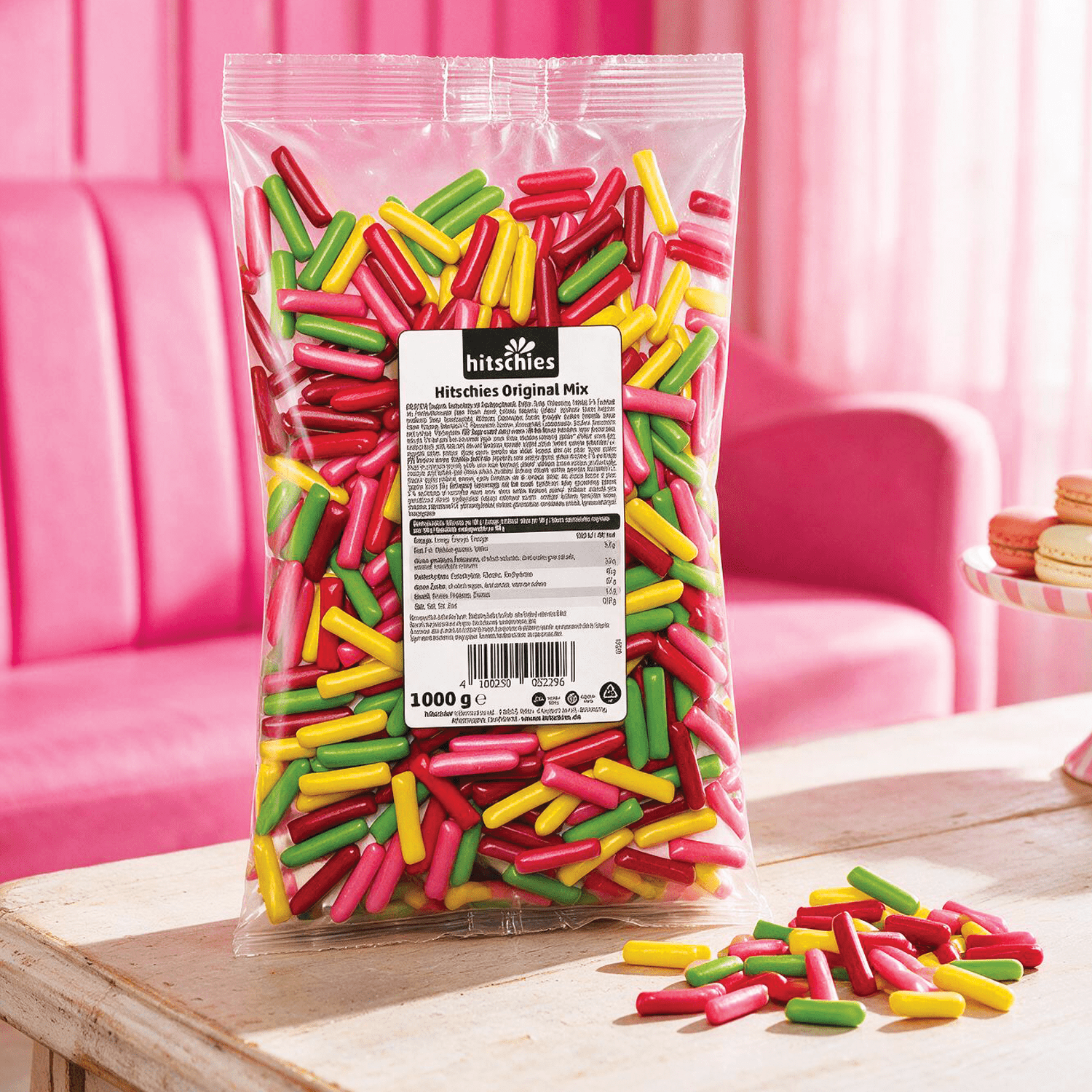 1 Kg Hitschies Original Mix - Candy-bonbon-dragée-mixture With Fruit Flavor, 4-fold Sorted