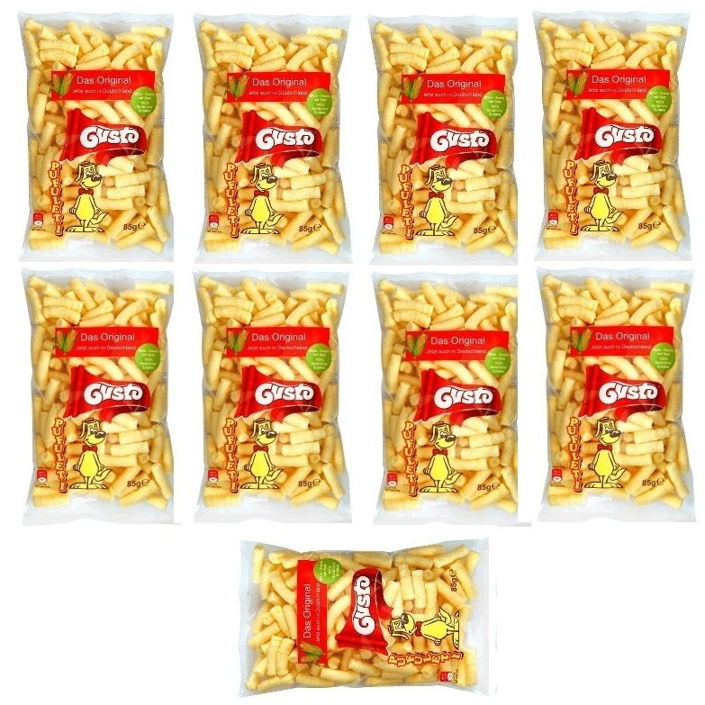 Image of 9 Bags Of 85g Gusto Pufuletti Corn Snack With Salt, Heartily Delicious