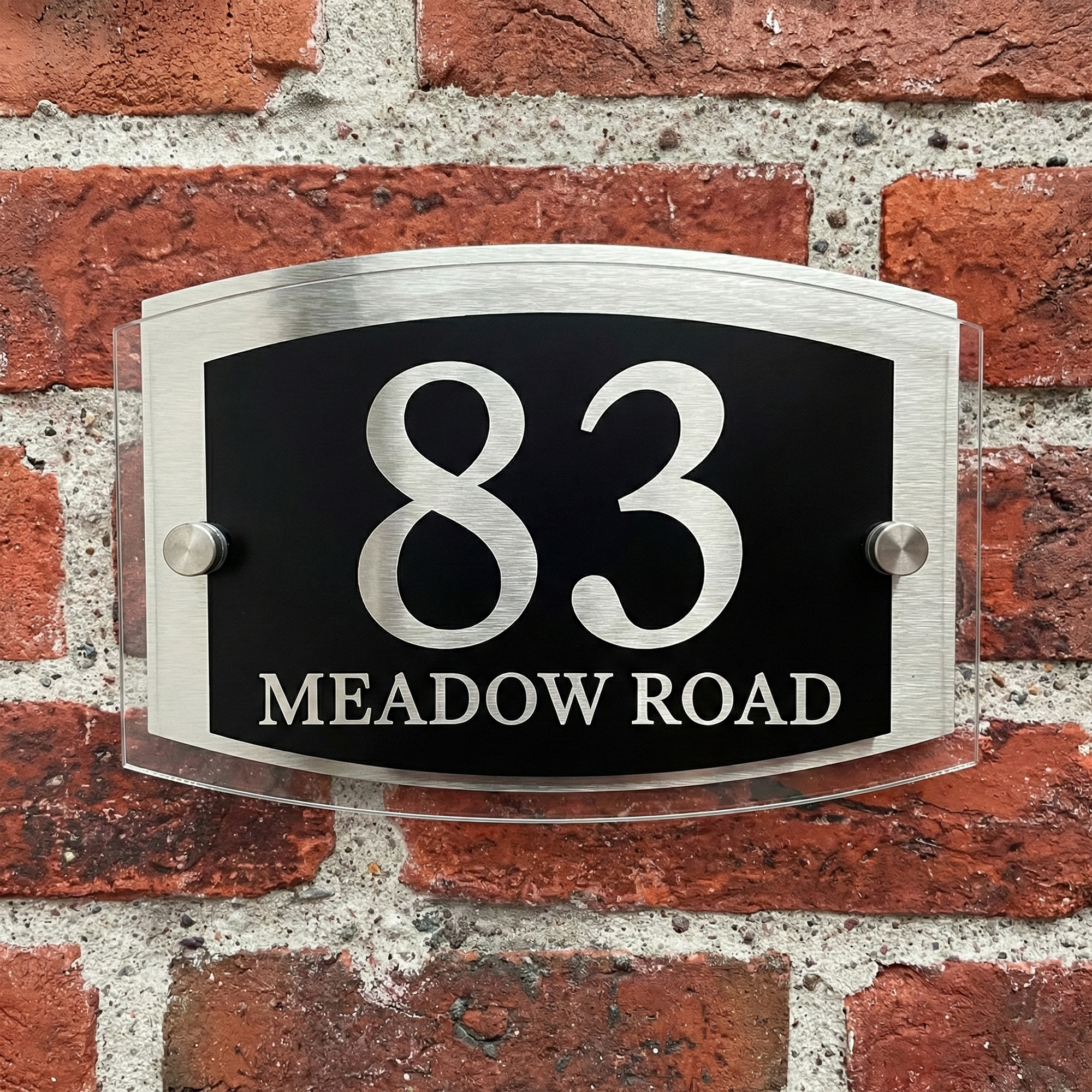 TEMU [custom Address Plate] 3d Acrylic Custom Double-layer Sign | Outdoor Wall Decoration, Personalized Address Plate With Stainless Steel Screws,