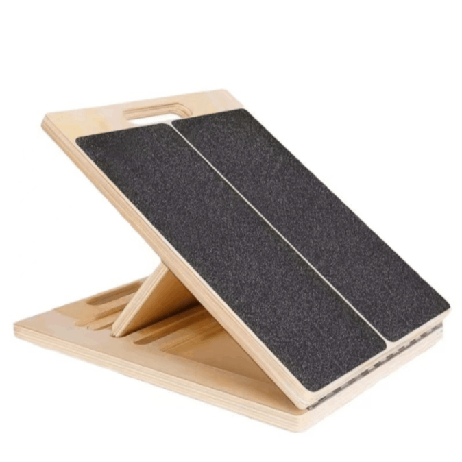 Image of 5-position Adjustable Wooden Slant Board, 350lbs Load-capacity Non-slip Calf Stretcher Board For Ankle Hip Stretch Balance Office Gym