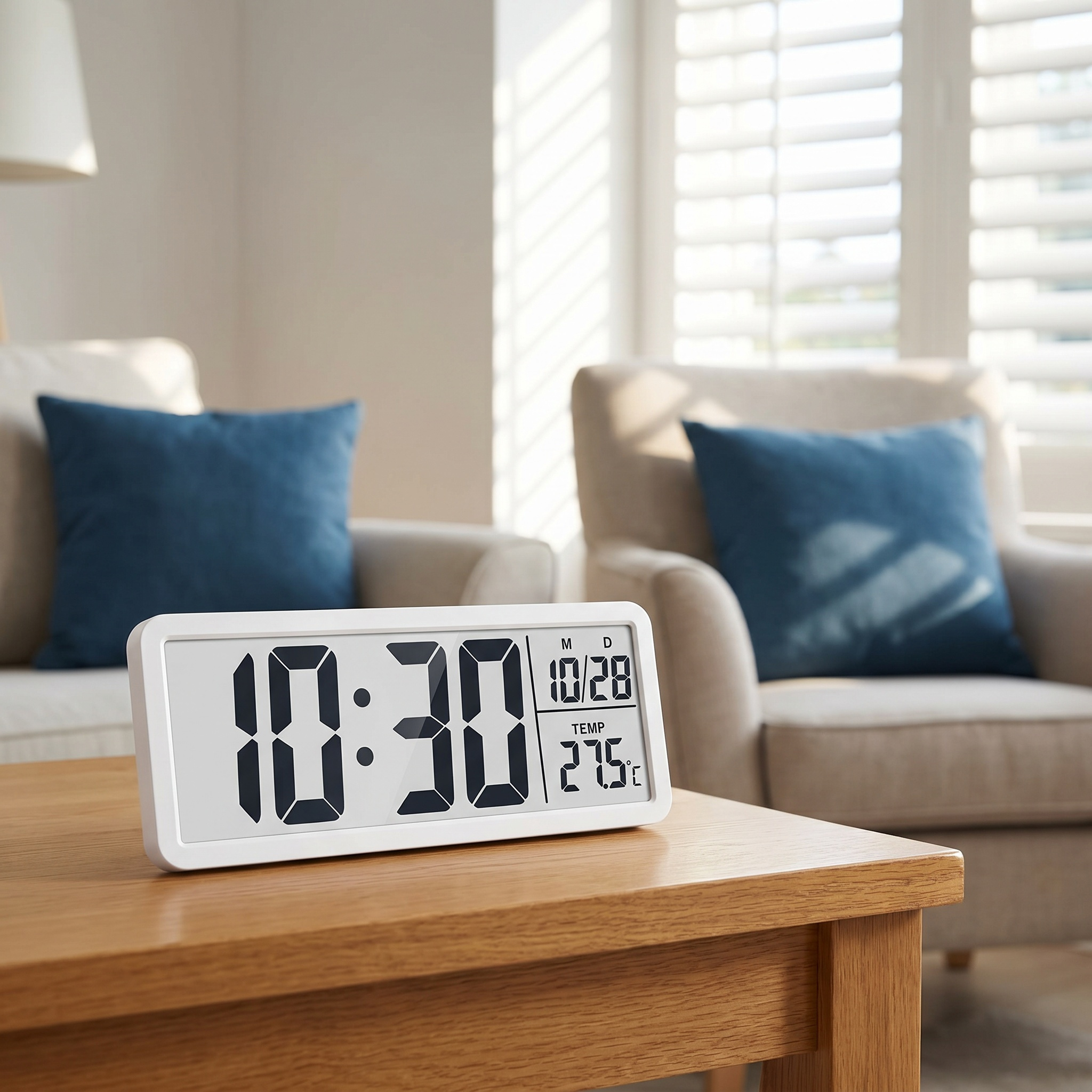 Image of 8.5‑inch Lcd Digital Wall Clock, Battery & Usb Powered Desk Clock With Time Date Temperature Display, Dual‑use Hanging & Tabletop Clock For Bedroom Living Room Office