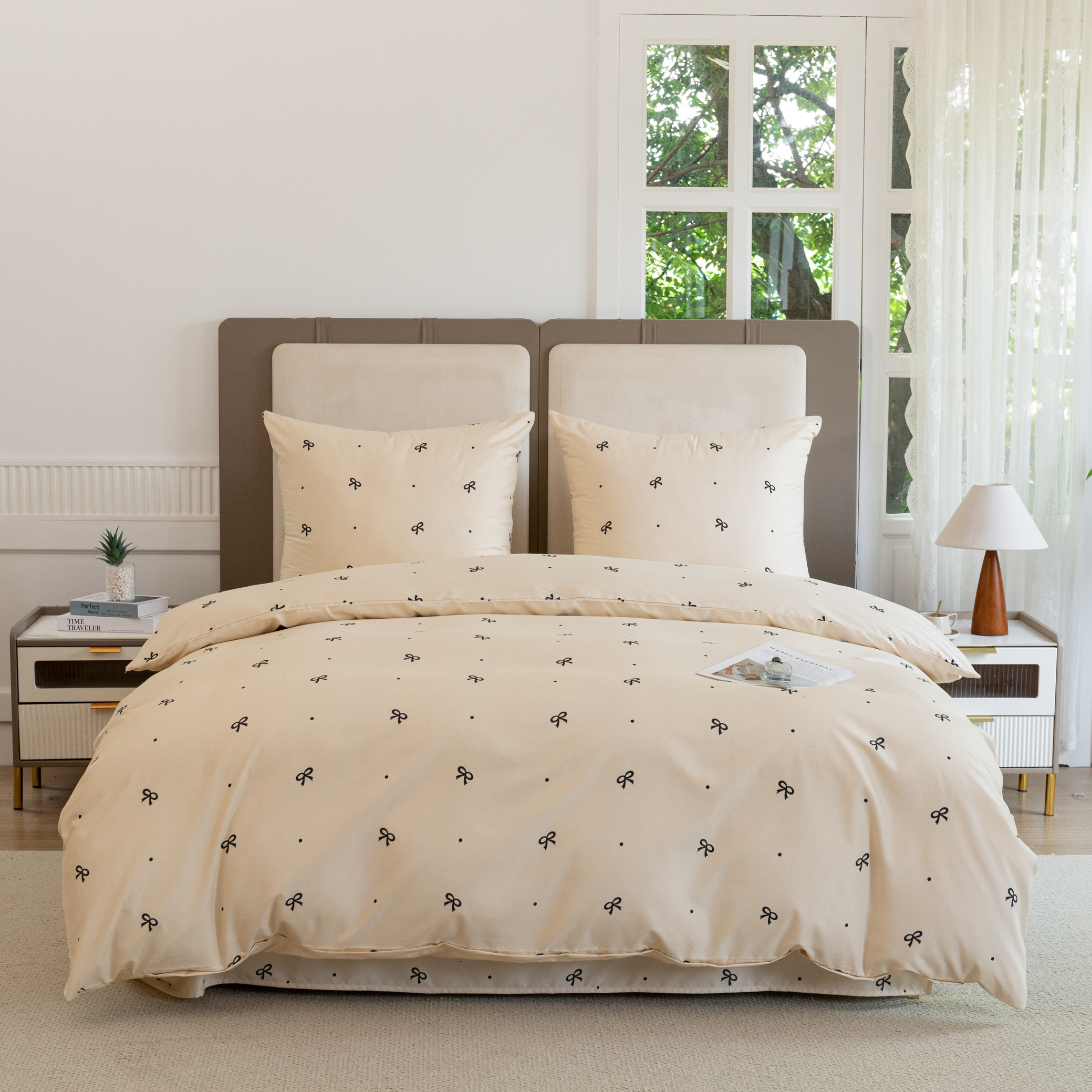TEMU Ensemble de literie élégant dans une couleur tendance qui va révolutionner votre chambre ! comprend : une housse de couette + des taies