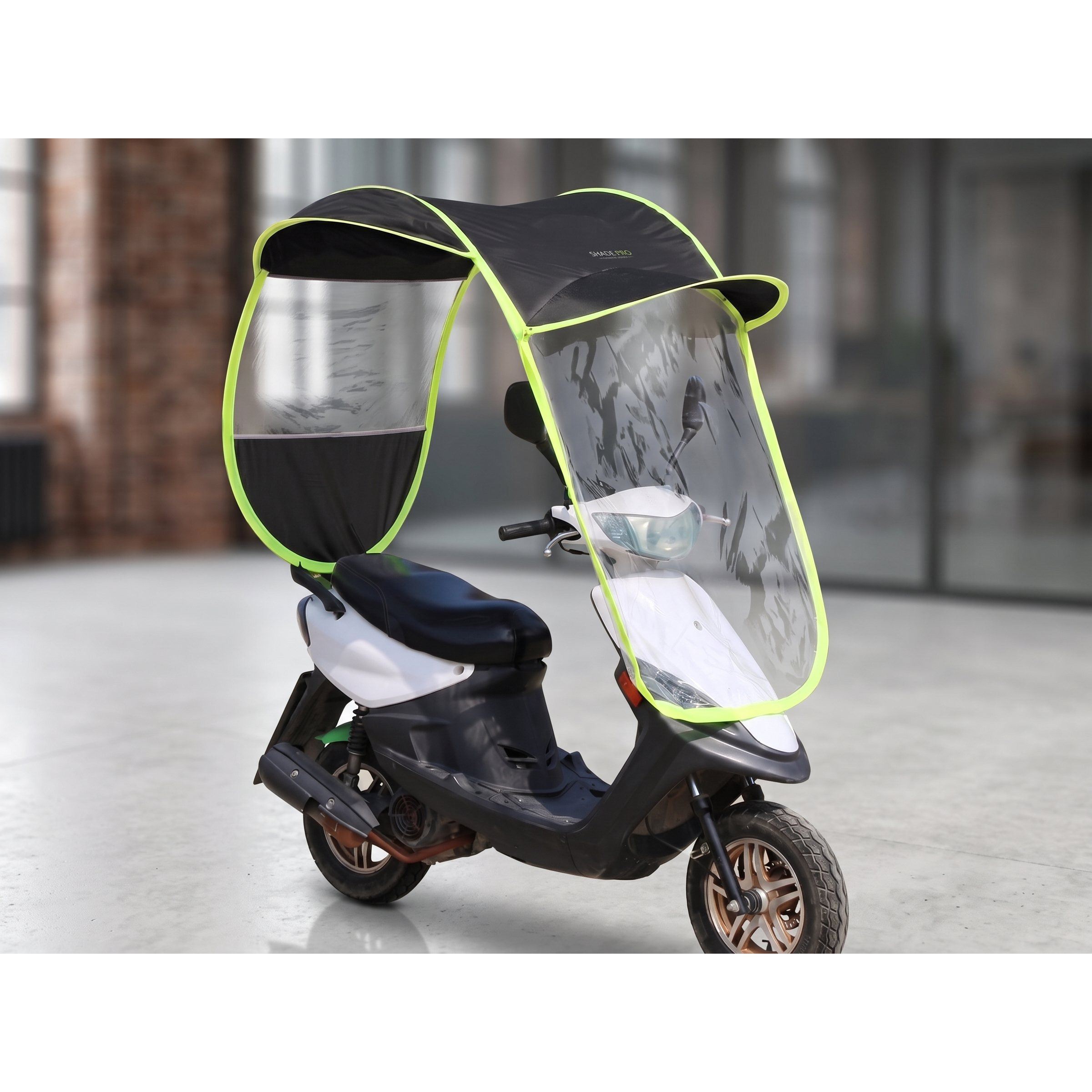TEMU Universal Scooter And Motorcycle Rain Cover And Sunshade – Protective Canopy With Clear Windshield, Rain, Sun, And Wind Protection, Universal