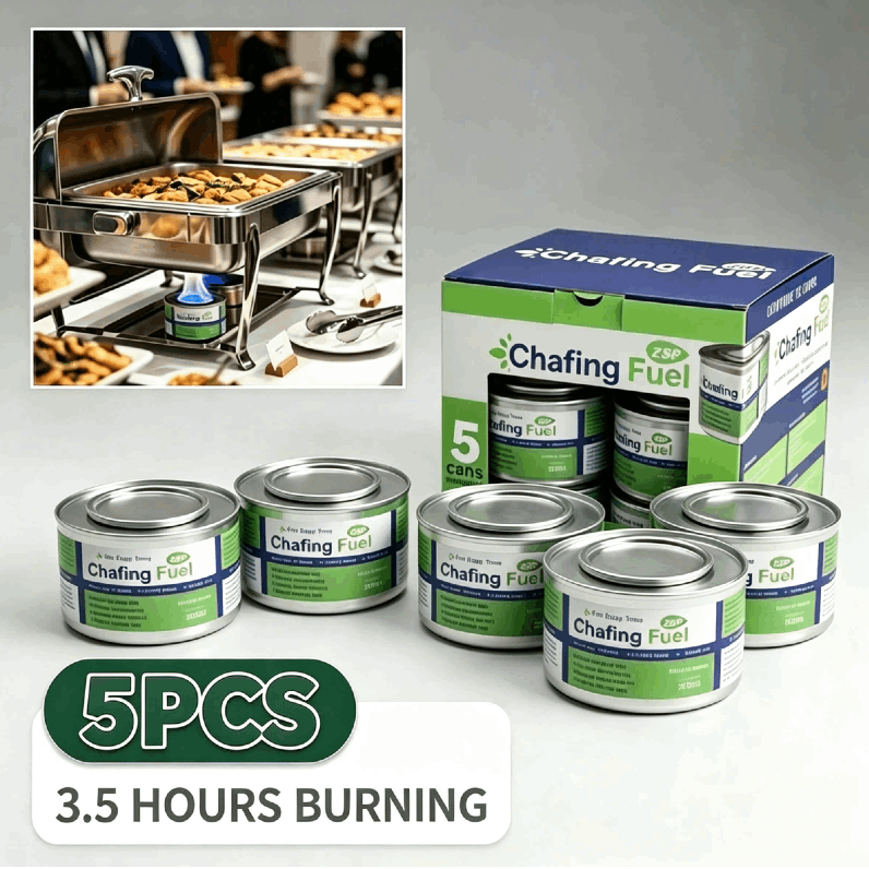TEMU Zodiac Chafing Gel Ethanol Fuel, Single 200g Per Tin, Pack Of 5,-it A Total Of 17.5 Hours-non-toxic Ethanol Chafer Fuel, Estimated : 3.5hr,