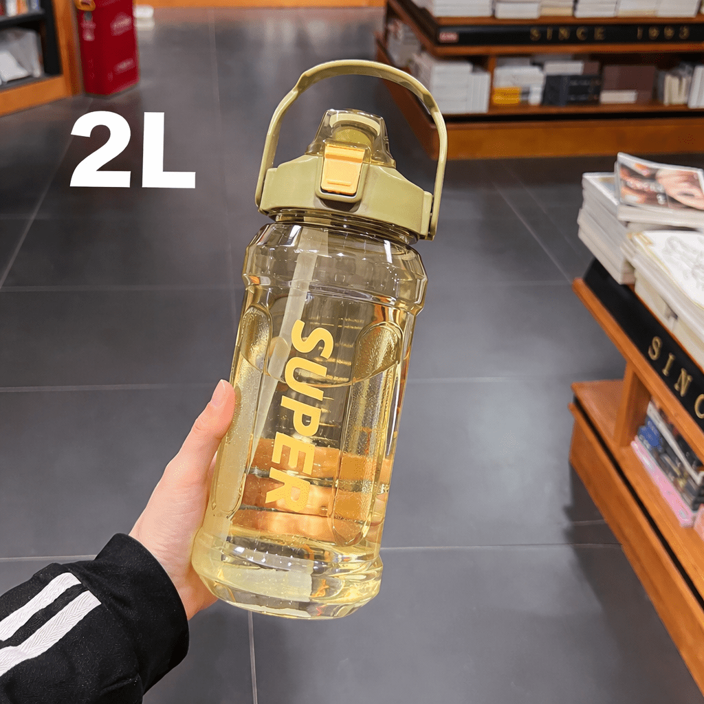 Plastic Water Bottle with Straw