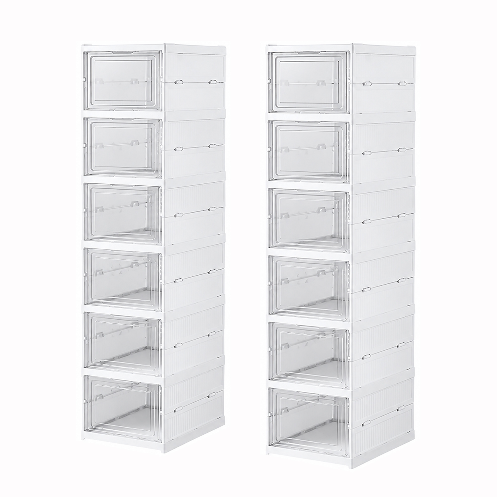 TEMU 2 Juegos de Organizador de Zapatos Plegable y Transparente 6 Niveles