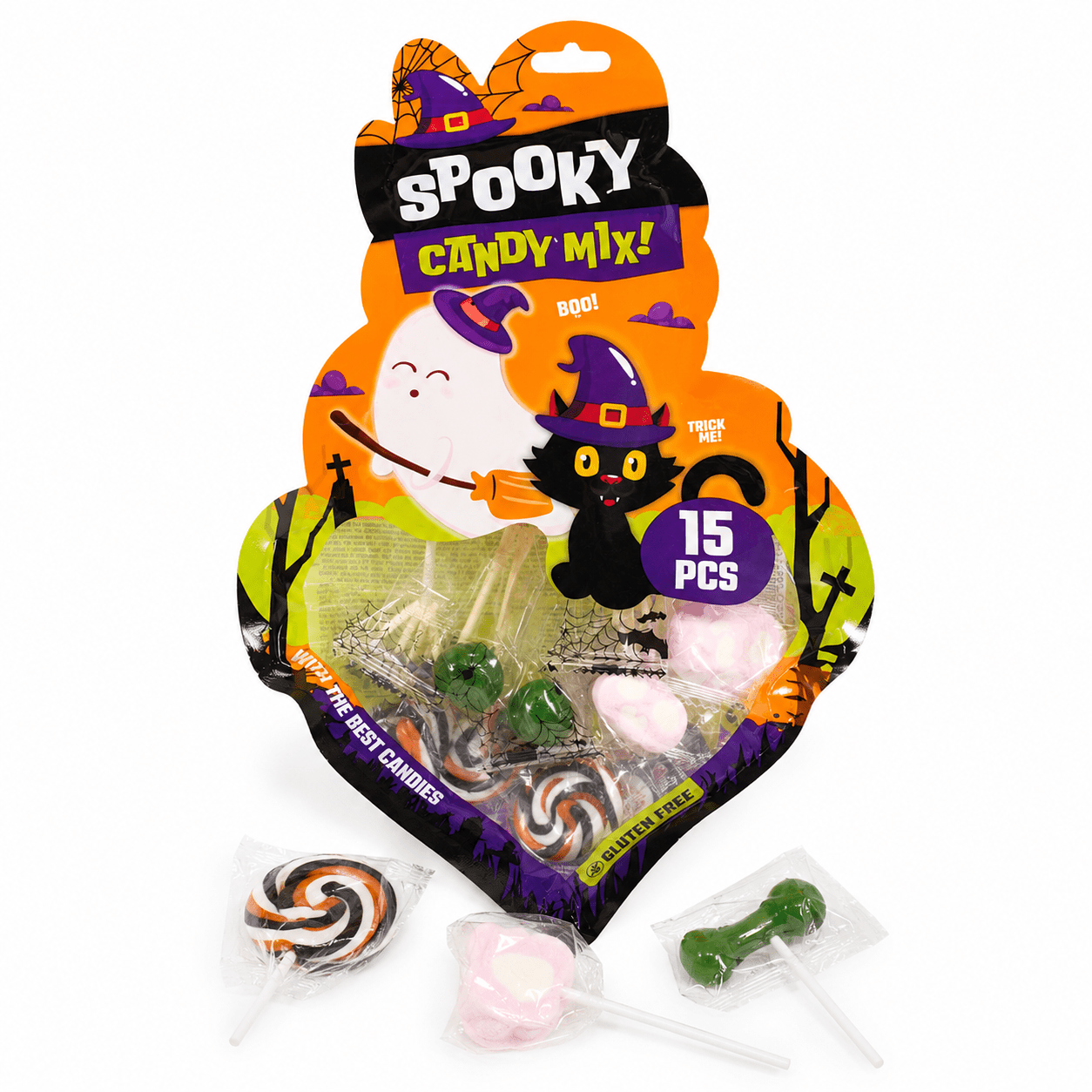 Image of Becky's Spooky Candy Mix Halloween 130 G – 15 Sweets – Lollipops & Marshmallow Pops – Gluten-free Halloween Candy Mix