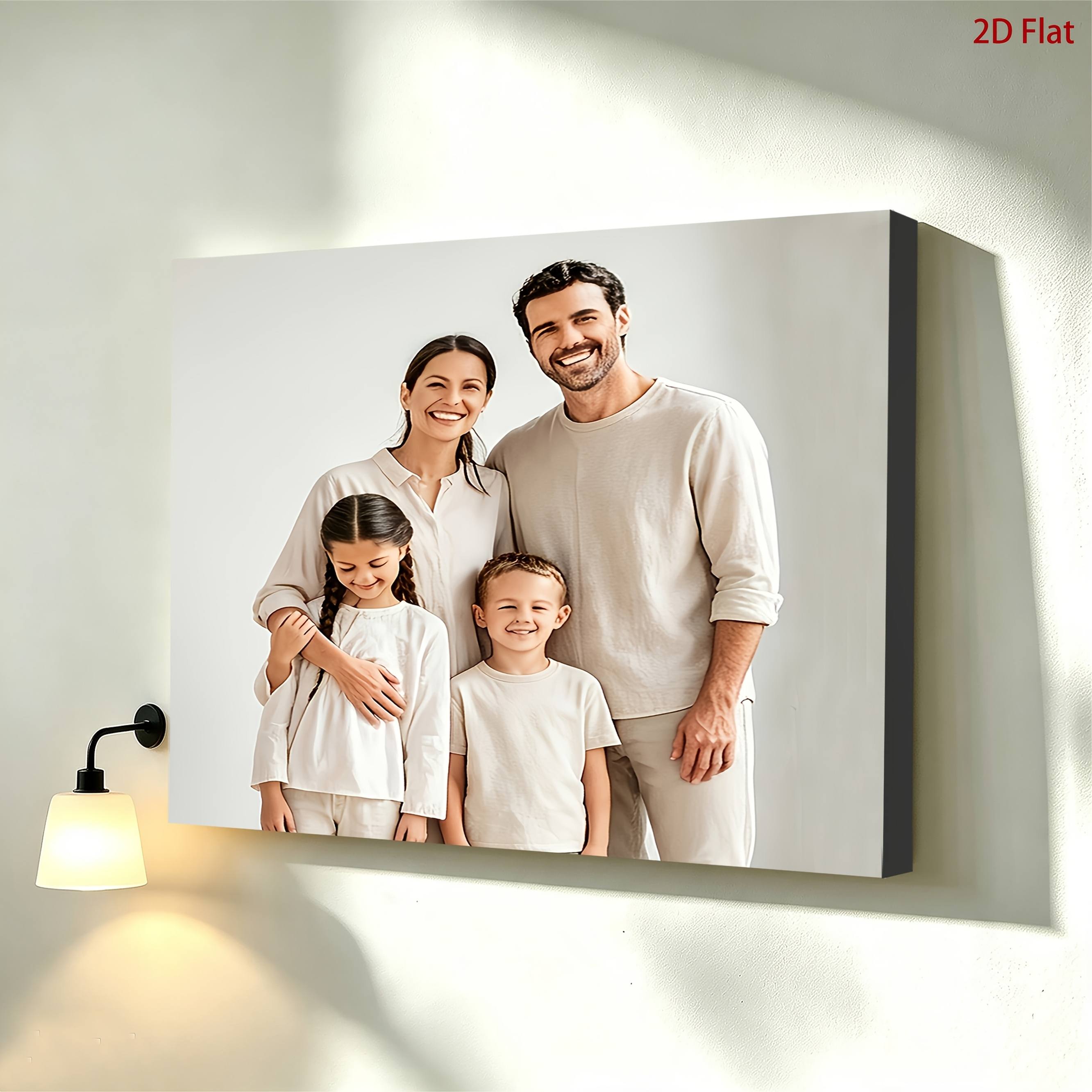 Customizable Canvas Painting with Pine Wood Frame, Perfect for Memories