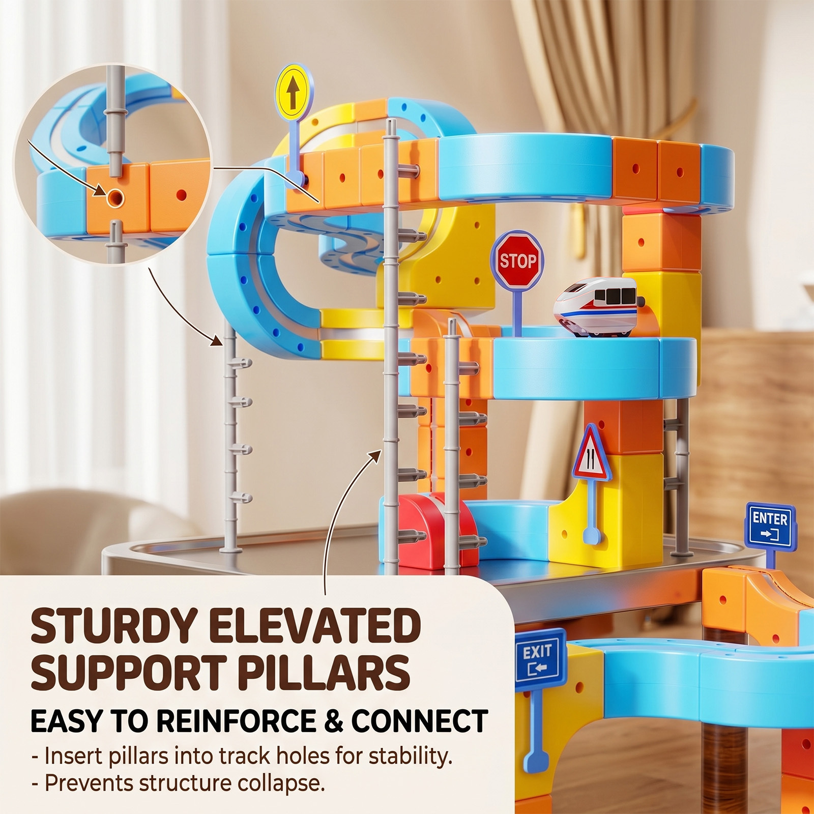 80-Piece Electric Train Set for Kids 3+ Years