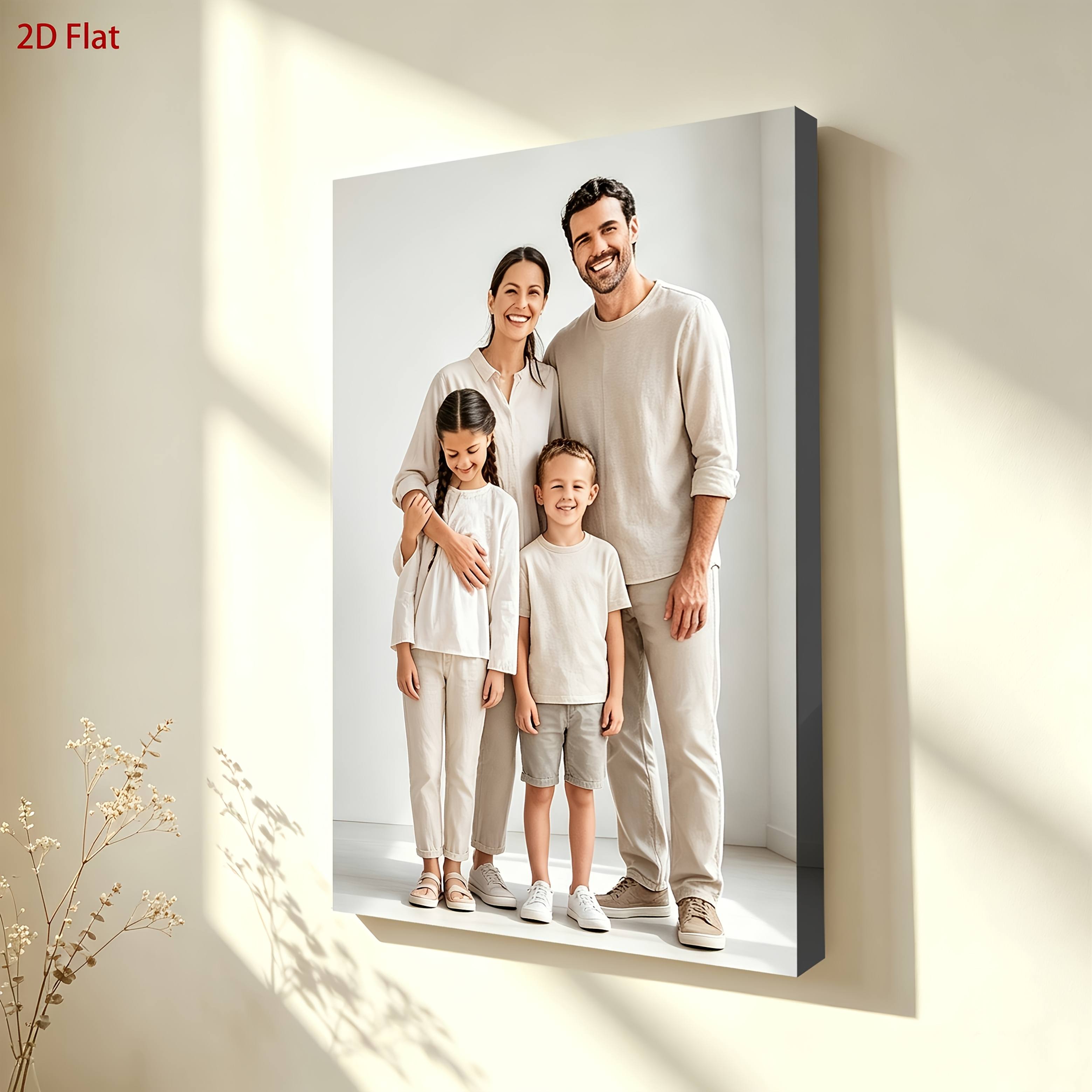 Customizable Canvas Painting with Pine Wood Frame, Perfect for Memories