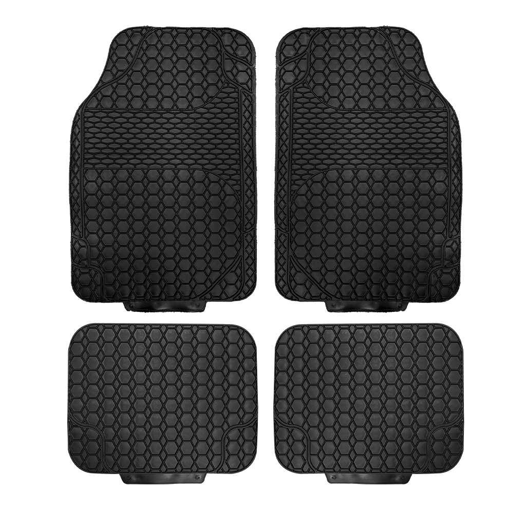 TEMU Universal Car Floor Mats – 4pcs Set with Honeycomb Texture for Superior Grip & Dirt Trapping – Made from Durable PVC Material That'S Waterproof,