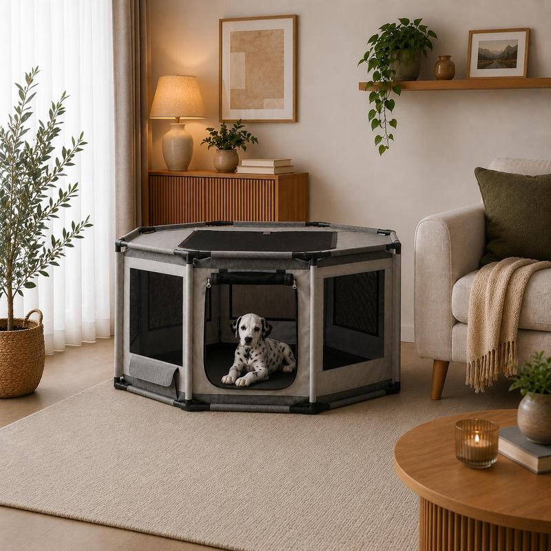 Beautiful Collapsible Enclosure With Breathable Mesh, Zipper Opening, Side Pocket, Octagonal Shape, Stable Construction, Ideal For Indoor And Outdoor Use.