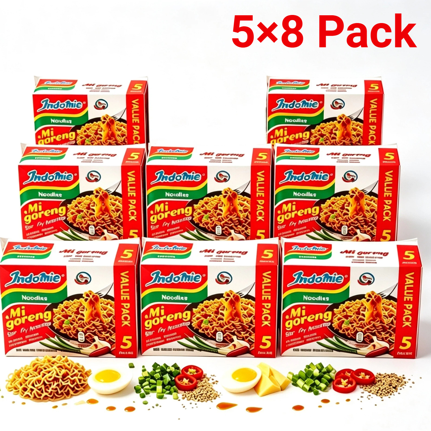 Image of 40-pack Indomie Fried Noodles 8x5x80g – Bulk Fried Noodles, Perfect For Quick And Tasty Meals At Home Or On The Go – Iconic Flavor, Ideal For Asian Food Lovers