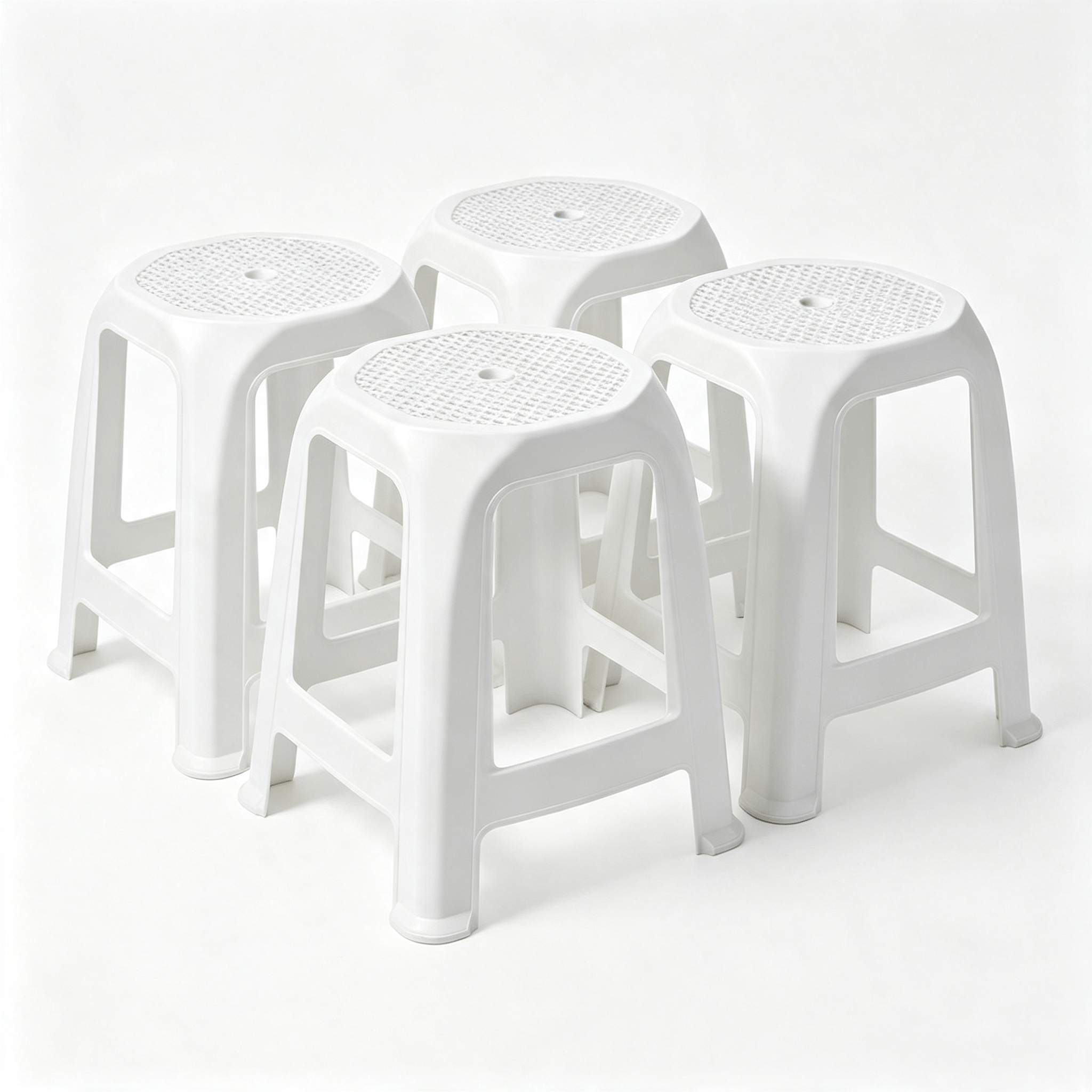 TEMU de 4 Taburetes de Rejilla de Plástico de Calidad diseñados para combinar estilo y funcionalidad. Fabricados en plástico resistente de calidad,