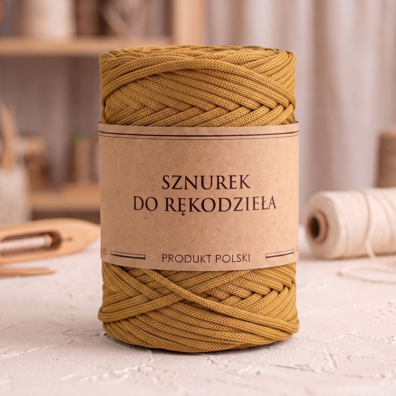 Image of Flat Polyester Cord For Macrame Crafts, Whisky, 5mm, 100m
