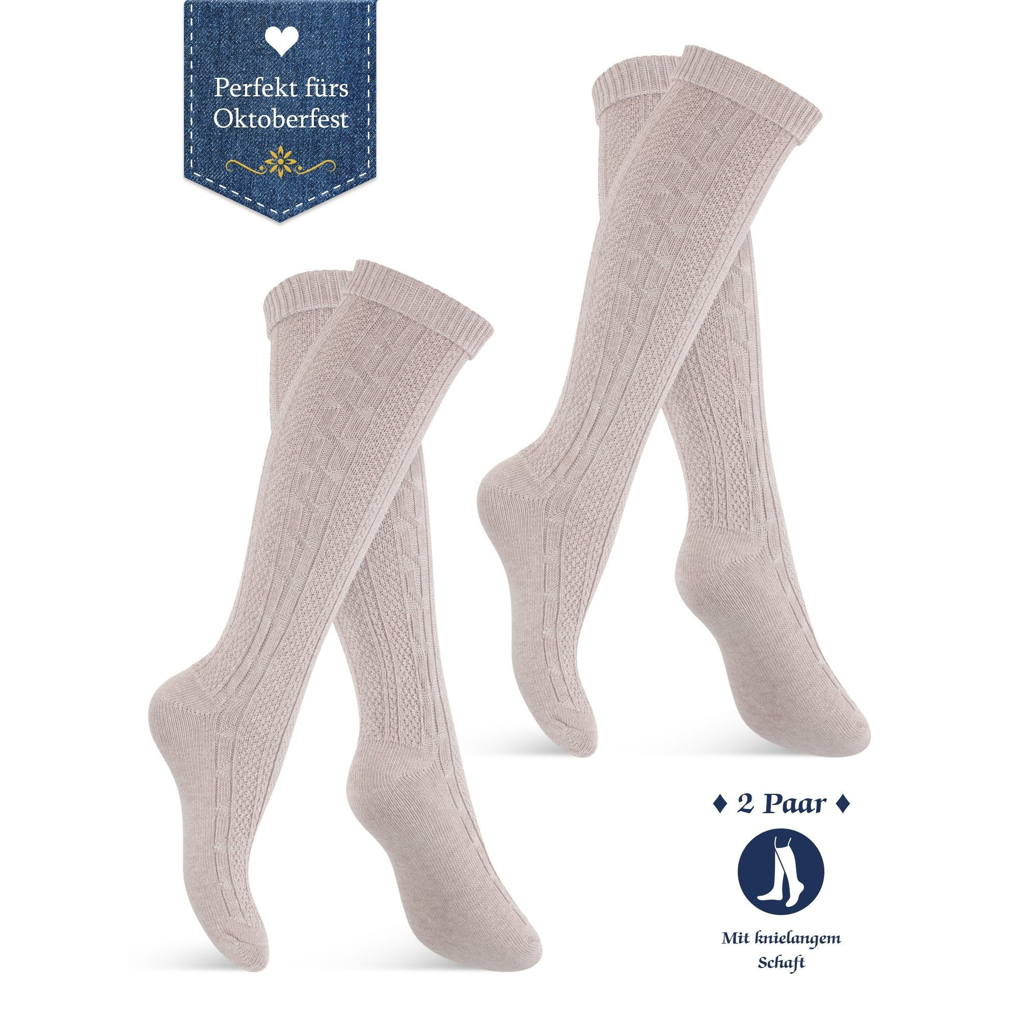 Traditional Knee-high Socks For Women & Men, , Long Oktoberfest Socks With Cuff