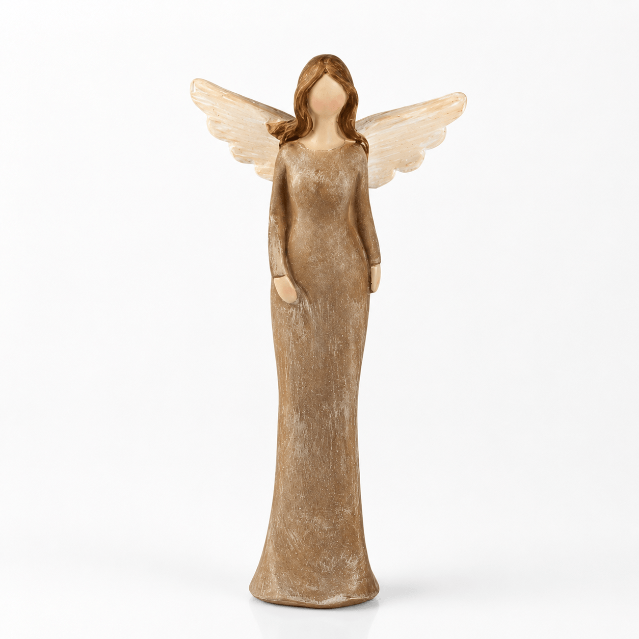 Image of Slim Decorative Figure 17 Cm – Elegant In Beige & Gold | Modern Christmas & Home Decor