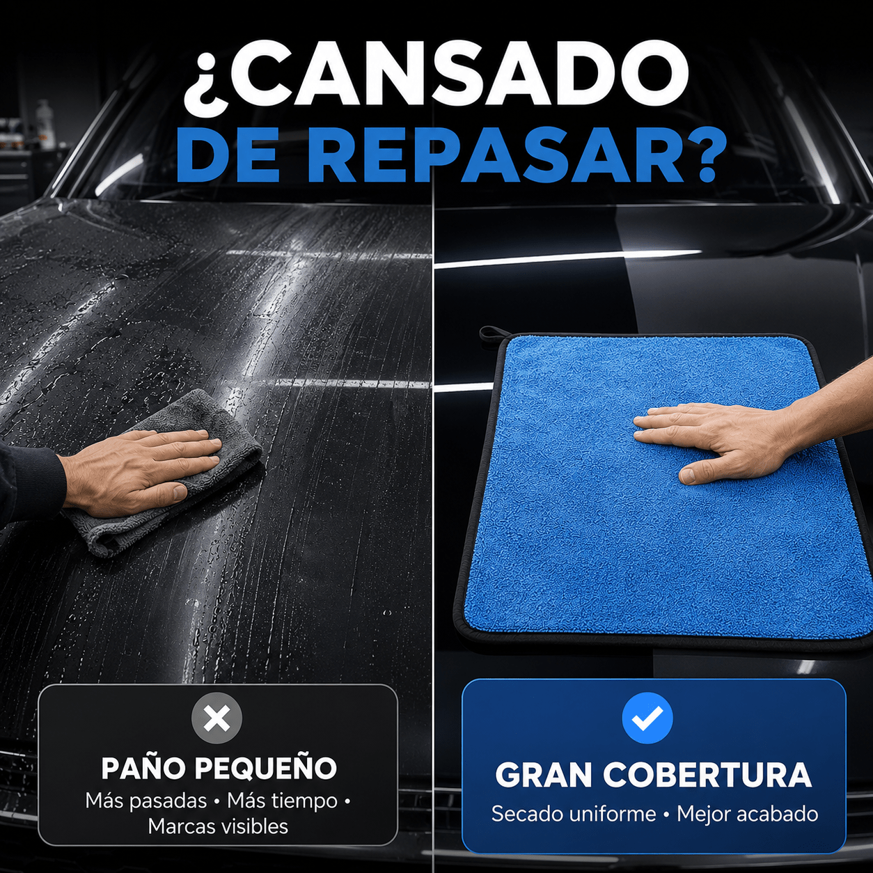 TEMU 1 Pieza Toalla de Microfibra Premium 85/15 para Secado de Coche, Paño Azul de Absorción y Gran Cobertura, , Lavable y Reutilizable con y