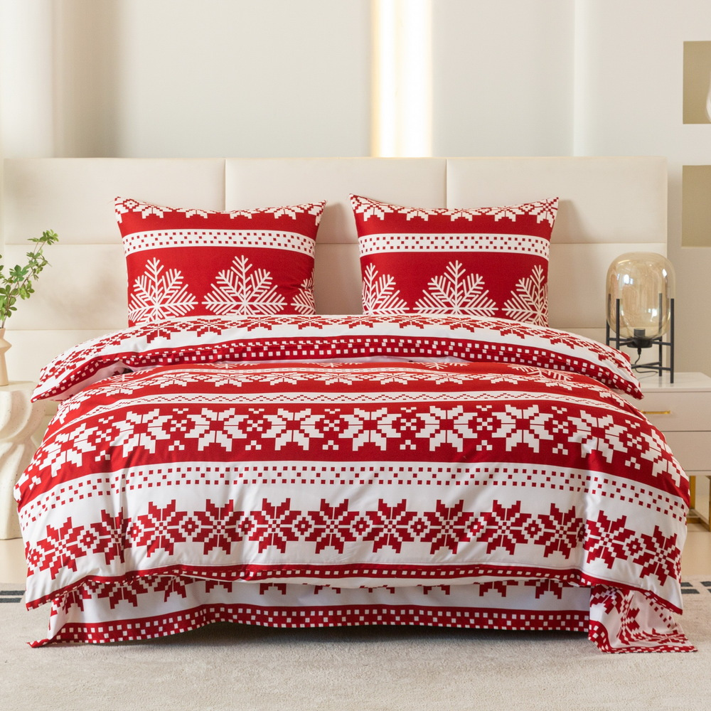 TEMU Parure de lit élégante dans une couleur tendance qui transformera votre chambre ! Le lot comprend : housse de couette + taies d'oreiller (