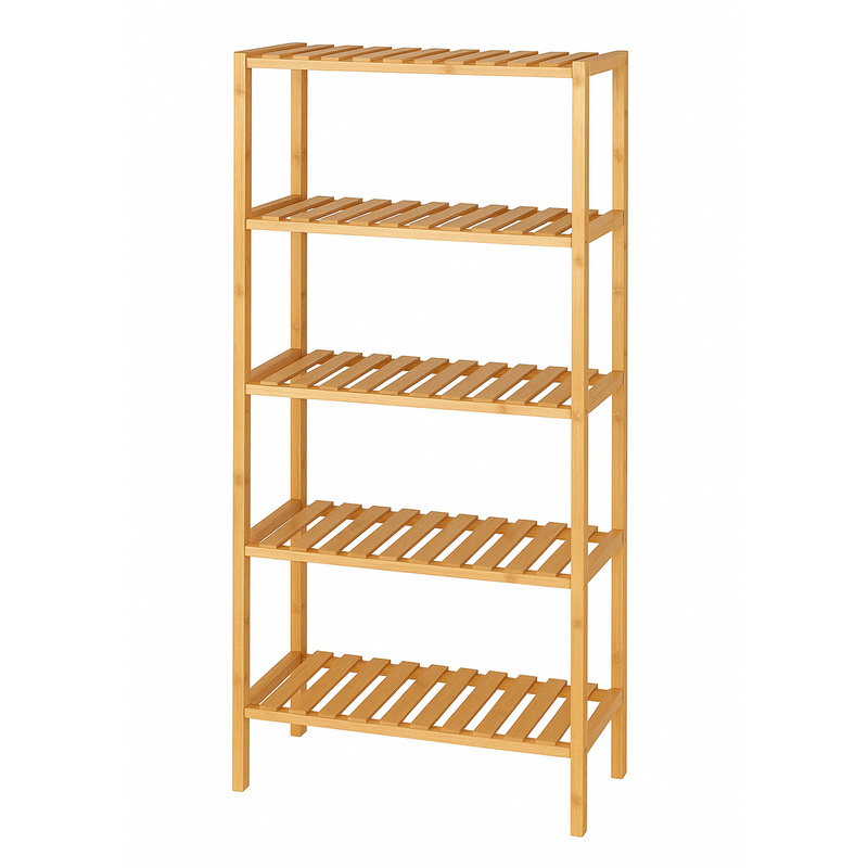 Belviona Bamboo Shelf With Multiple Tiers, For Bathroom, Kitchen, Hallway, Or Living Room, Moisture-resistant, Space-, Sturdy, Stackable, Made Frommaterial