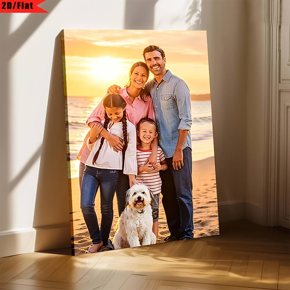 Customizable Canvas Painting with Pine Wood Frame, Perfect for Memories