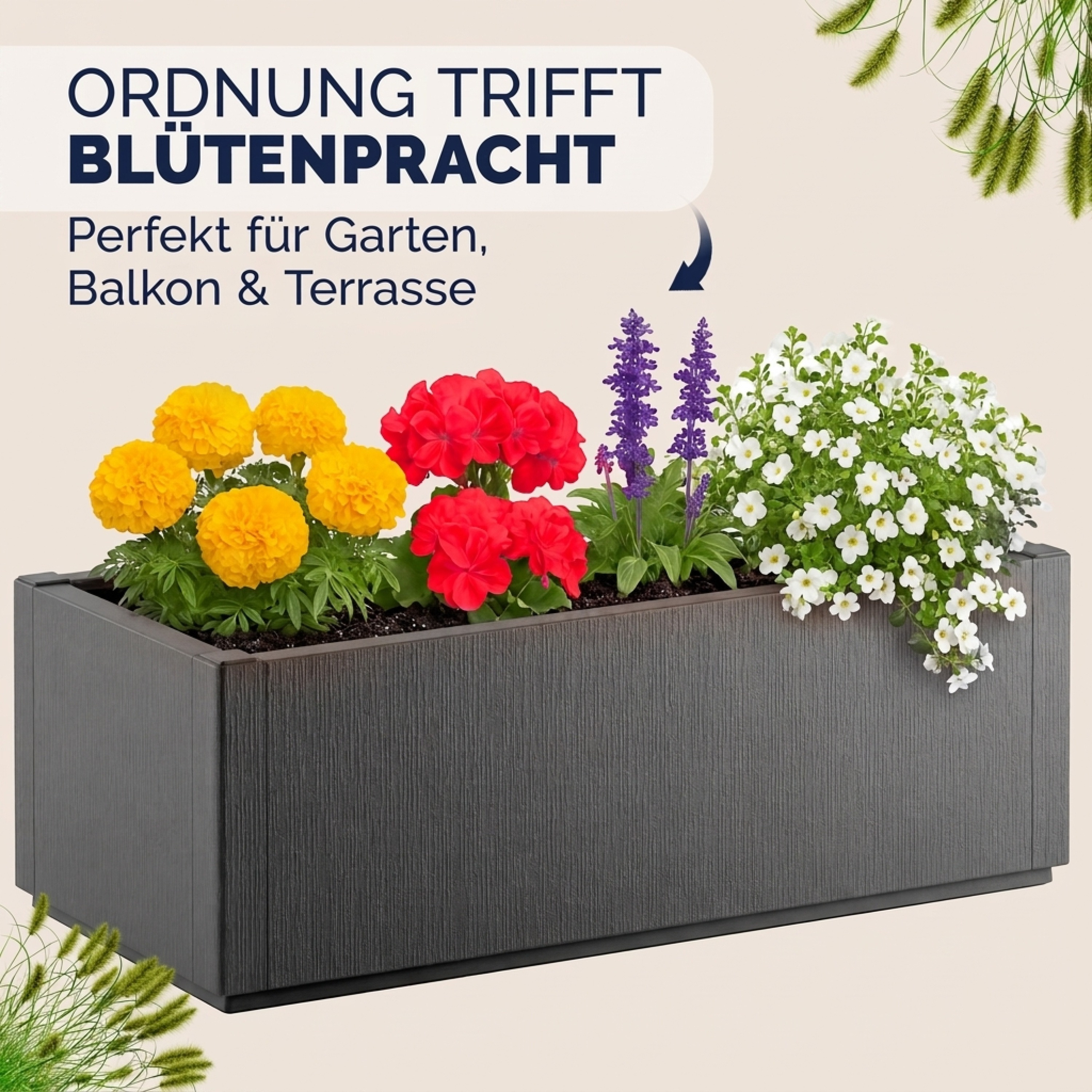 Image of Flower Box , 80l, 80x36x36cm, Garden, Plant Box