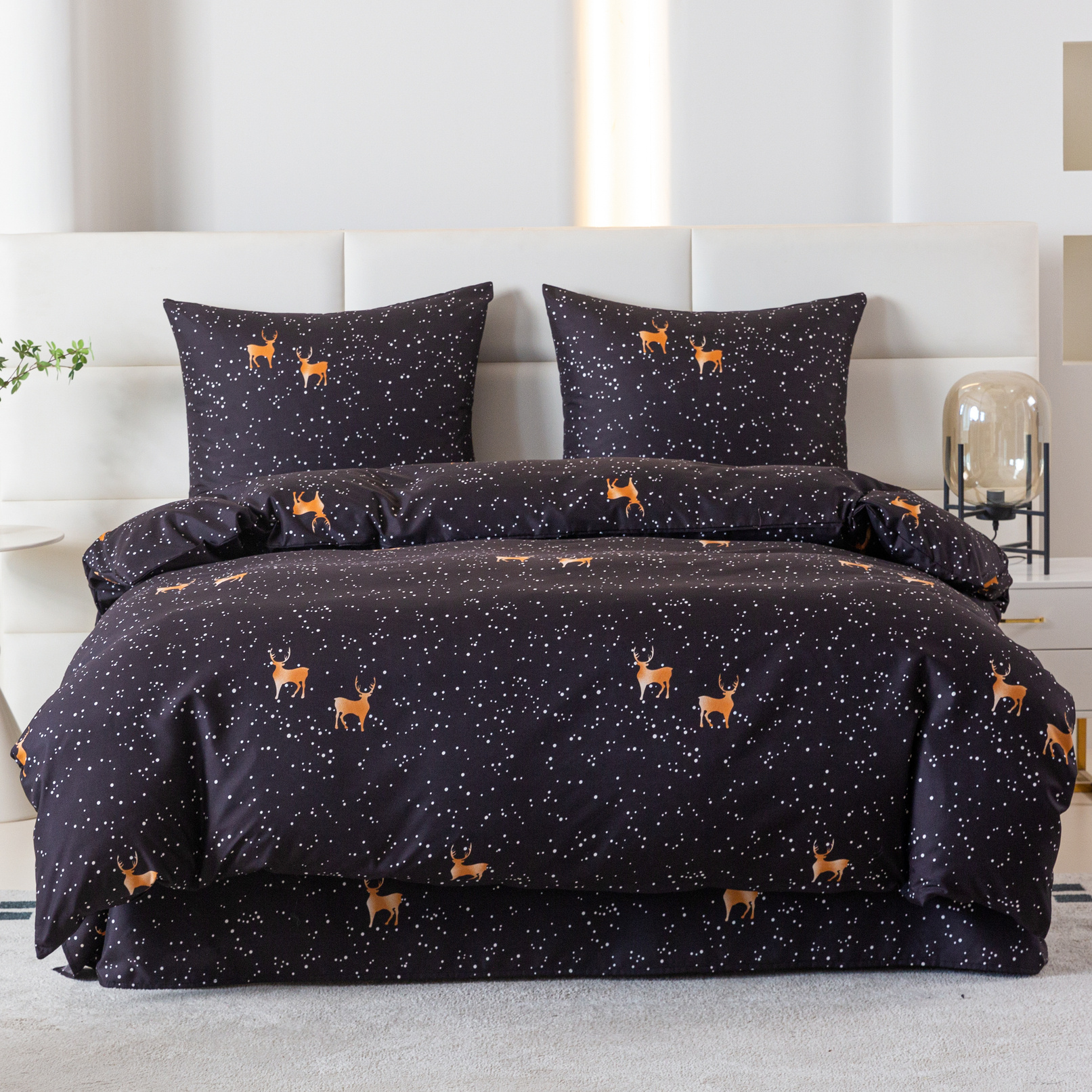 TEMU Parure de lit élégante dans une couleur tendance qui transformera votre chambre ! Le lot comprend : housse de couette + taies d'oreiller (