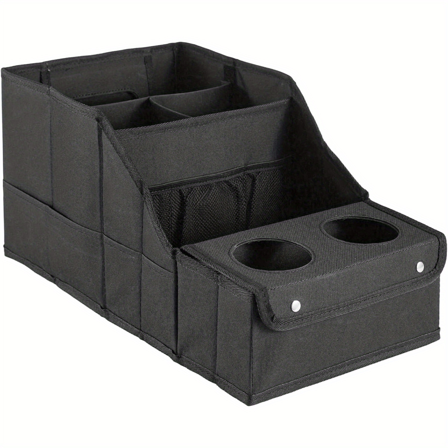 Image of Car Seat Organizer With Cup Holder, Foldable Storage Bag With 11 Compartments For Front And Rear Seat
