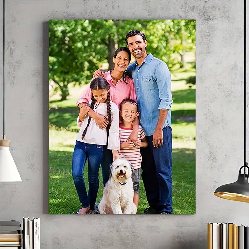 Customizable Canvas Painting with Pine Wood Frame, Perfect for Memories