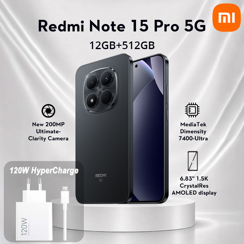 TEMU XIAOMI Redmi Note 15 Pro 5G, Smartphone 12GB + 512GB, , Caricatore Combinato Xiaomi 120W (Type-A) EU