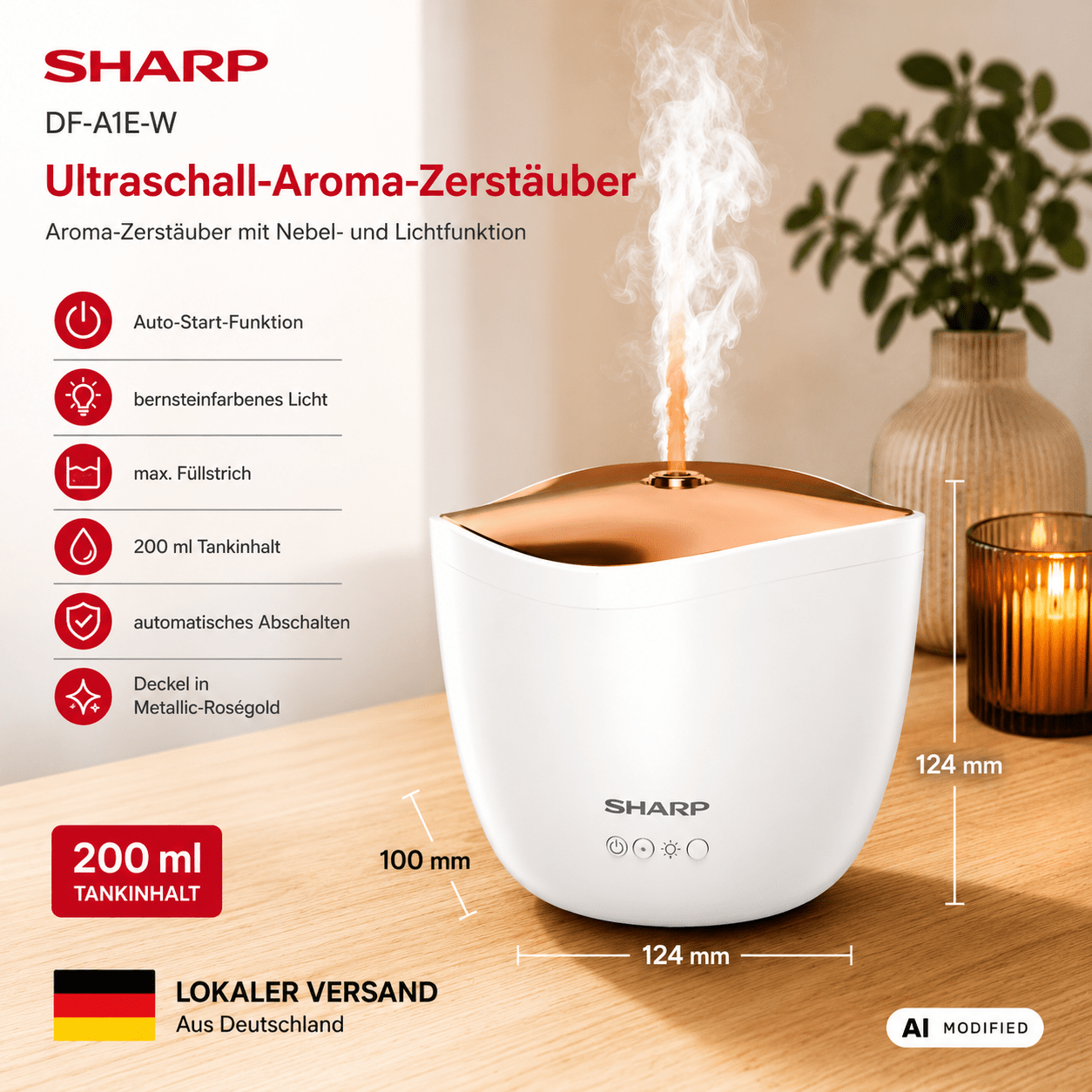Sharp Model Ultrasonic Diffuser - White
