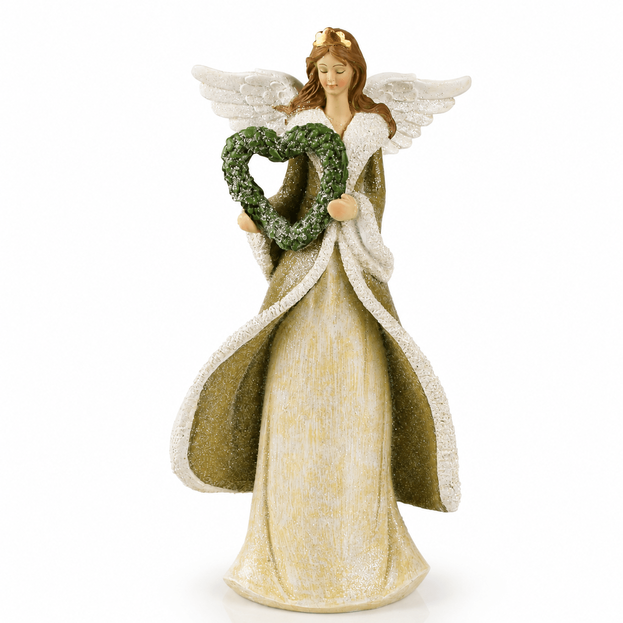 Image of Elegant With Heart 30 Cm - Cream-colored Decorative Figure Made Of Polyresin | Romantic Christmas & Living Room Decor