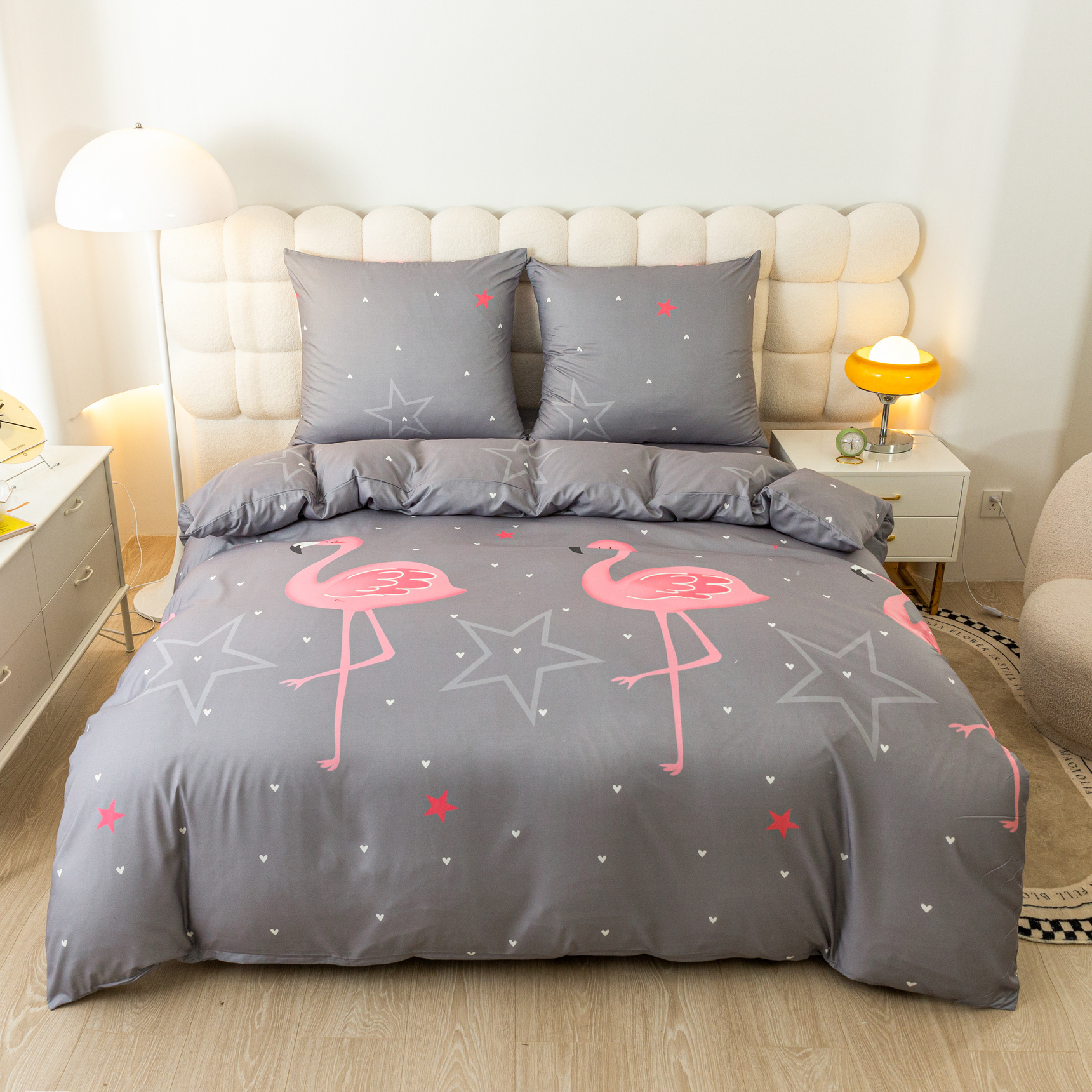 TEMU Parure de lit élégante dans une couleur tendance qui transformera votre chambre ! Le lot comprend : housse de couette + taies d'oreiller (
