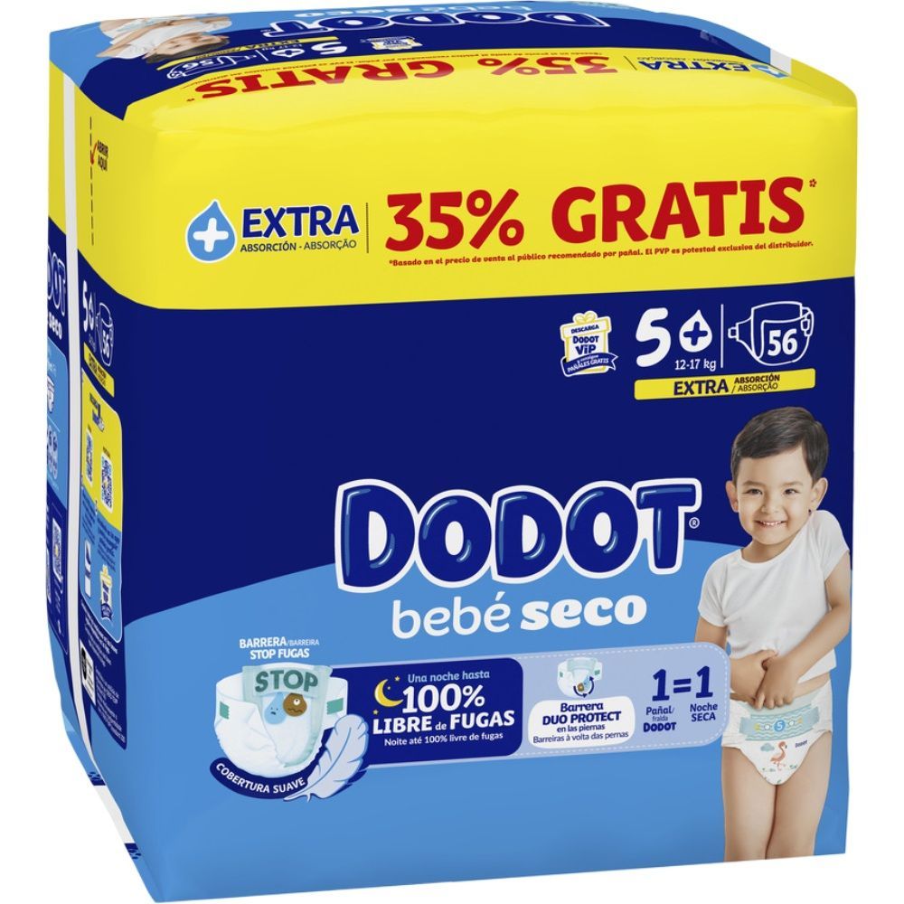 TEMU Pañales talla 5+, para niños de 12 a 17 kilogramos Bebé- 56 uds.
