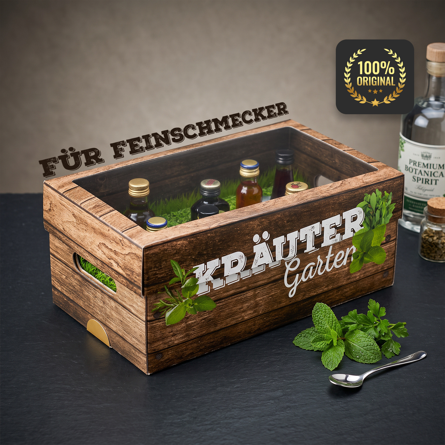 Image of Men's Herb Garden Gift Basket - Herbal Specialty Set | Gift For Men & Women (vegan) 8x20ml